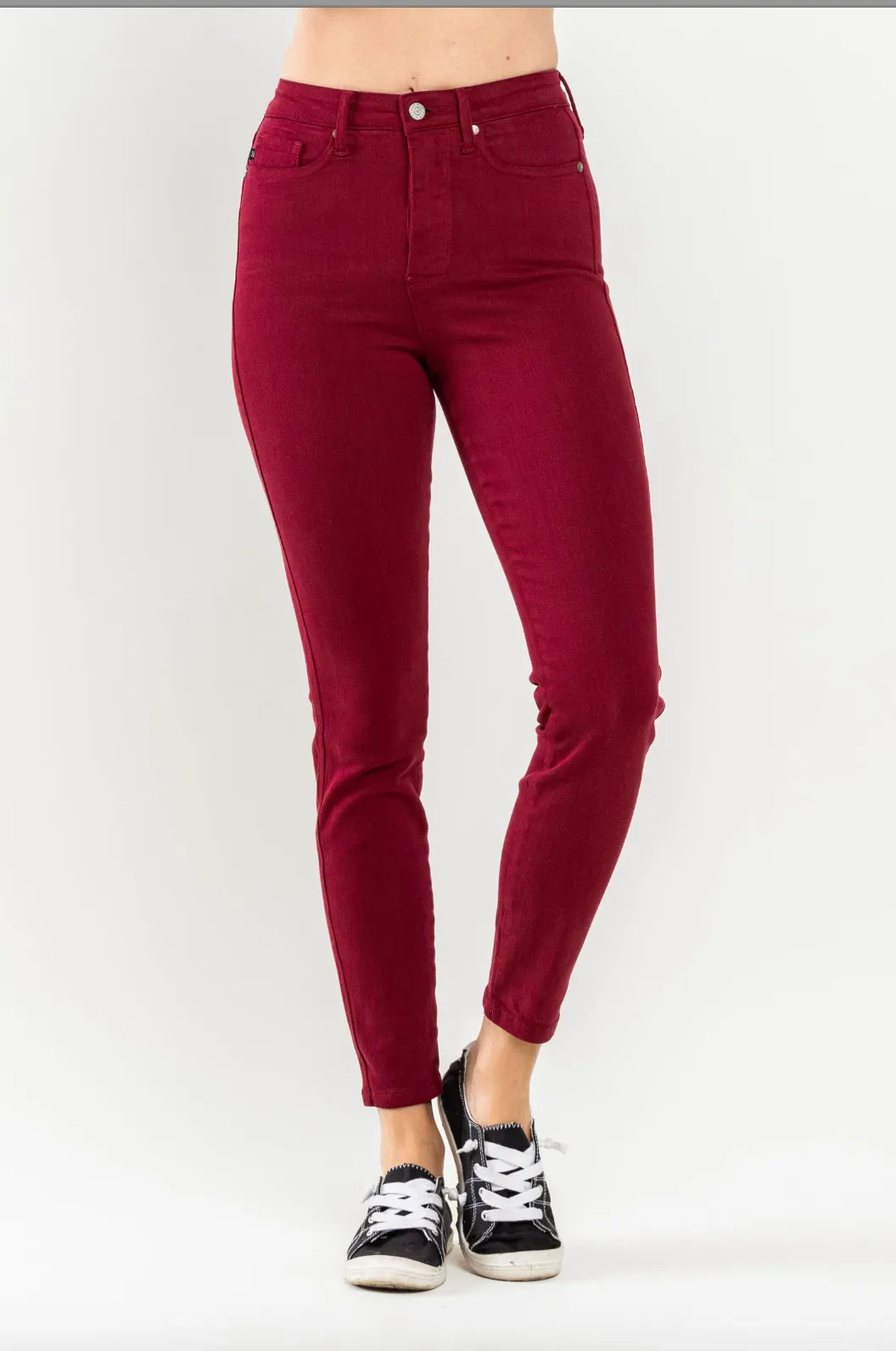 Judy Blue Tummy Control Skinny Jeans - Scarlet