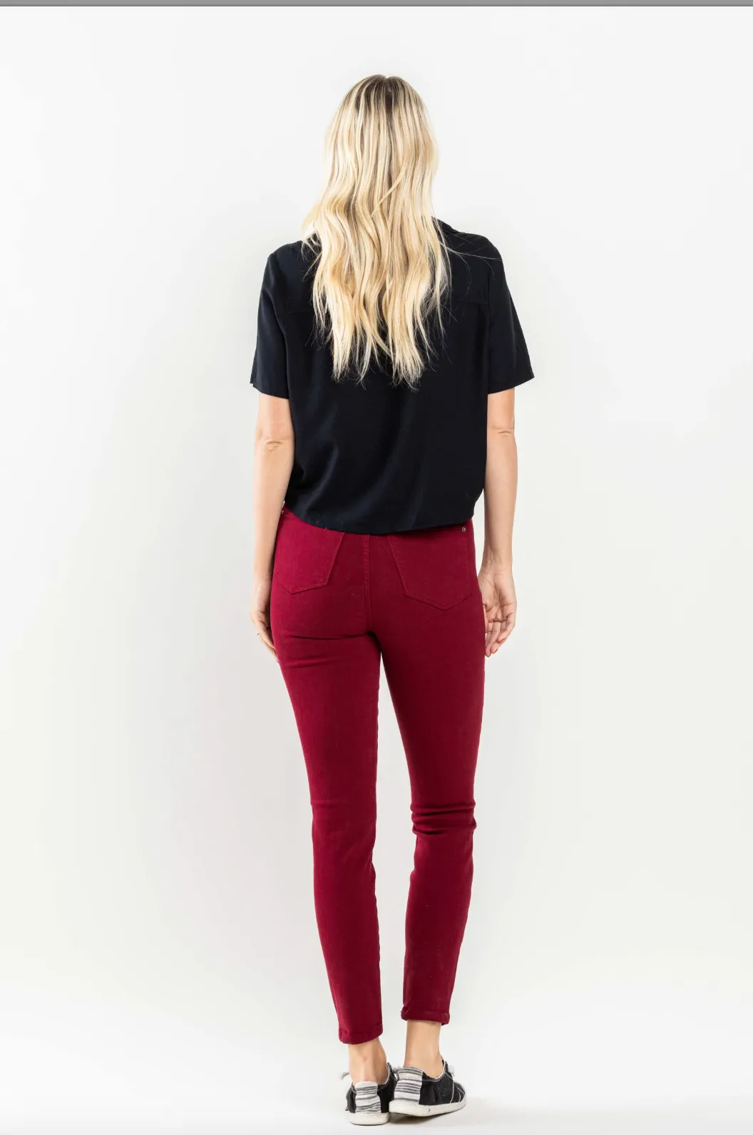 Judy Blue Tummy Control Skinny Jeans - Scarlet