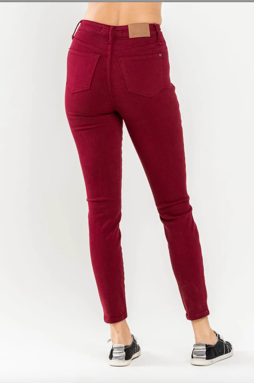 Judy Blue Tummy Control Skinny Jeans - Scarlet