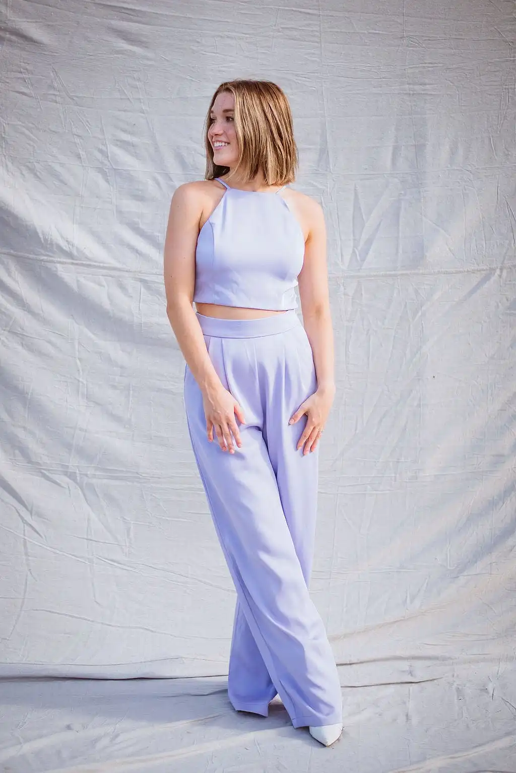 Lavender Set Wide Leg Trousers