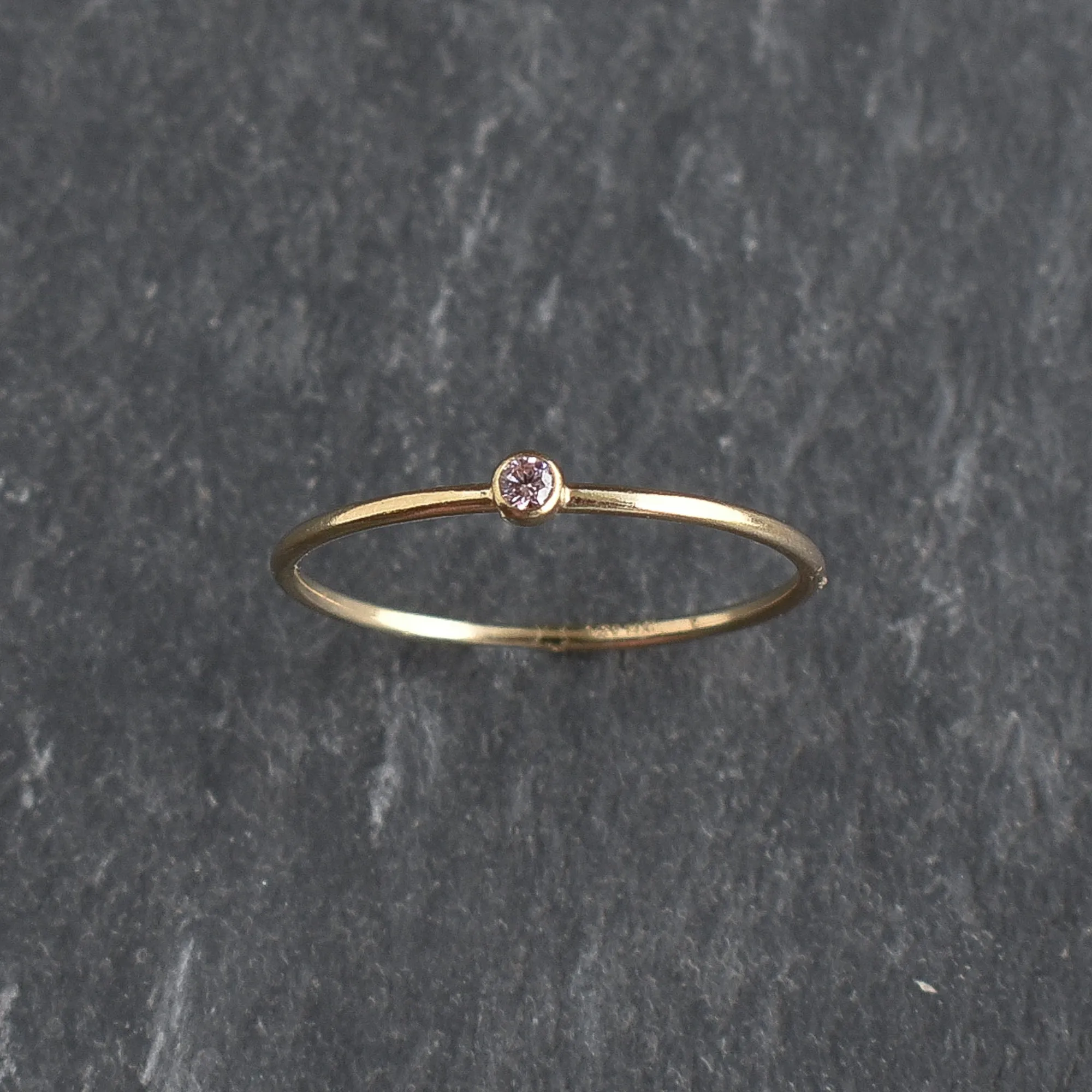 Light Pink CZ Stacking Ring - Pink Tourmaline October Birthstone