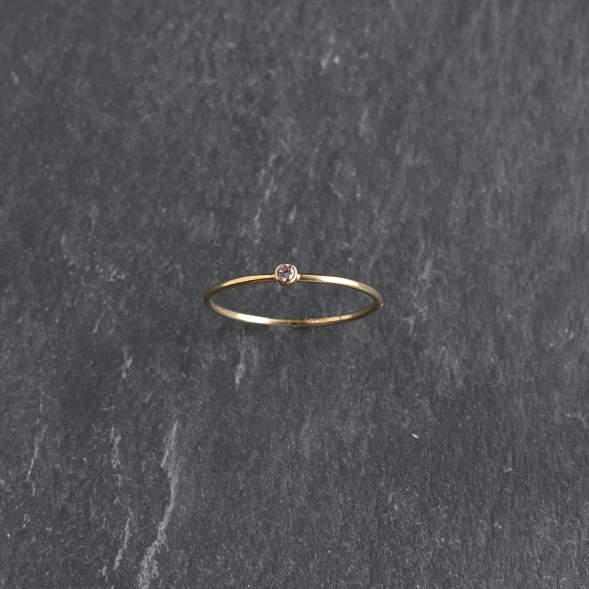 Light Pink CZ Stacking Ring - Pink Tourmaline October Birthstone