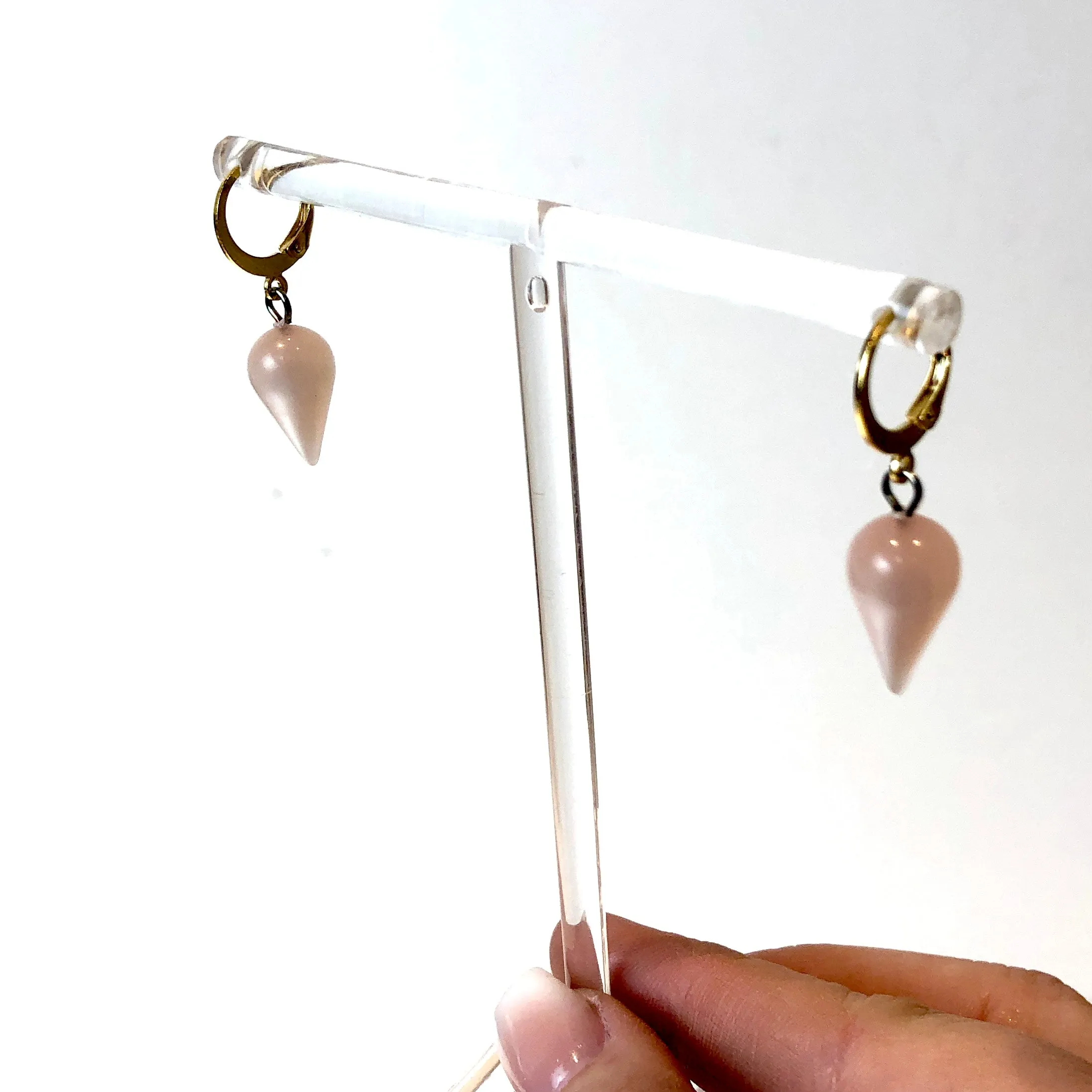 Light Pink Moonglow Midi Spike Cuff Hoops