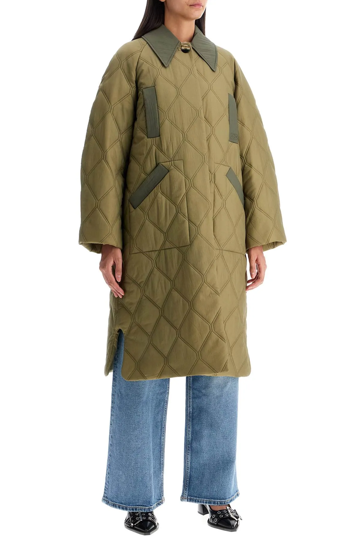 long quilted padded coat