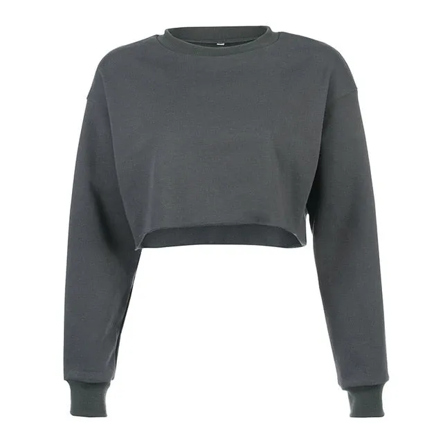 Long Sleeve Sweat Crop Top