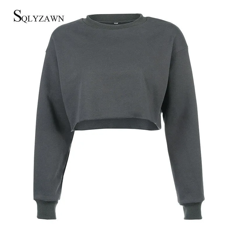 Long Sleeve Sweat Crop Top