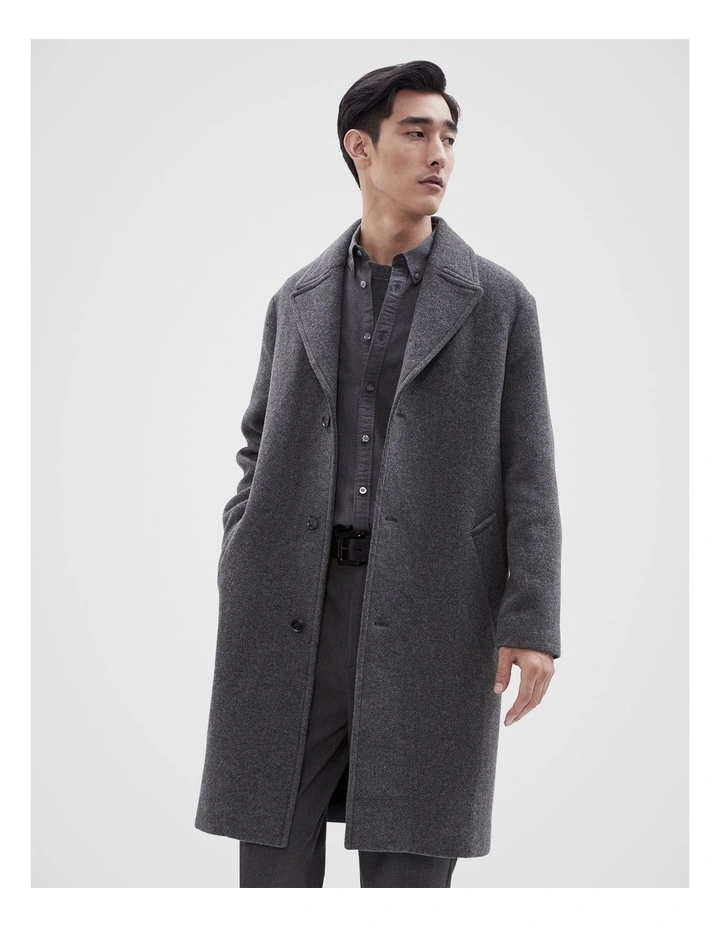 Longline Coat in Charcoal