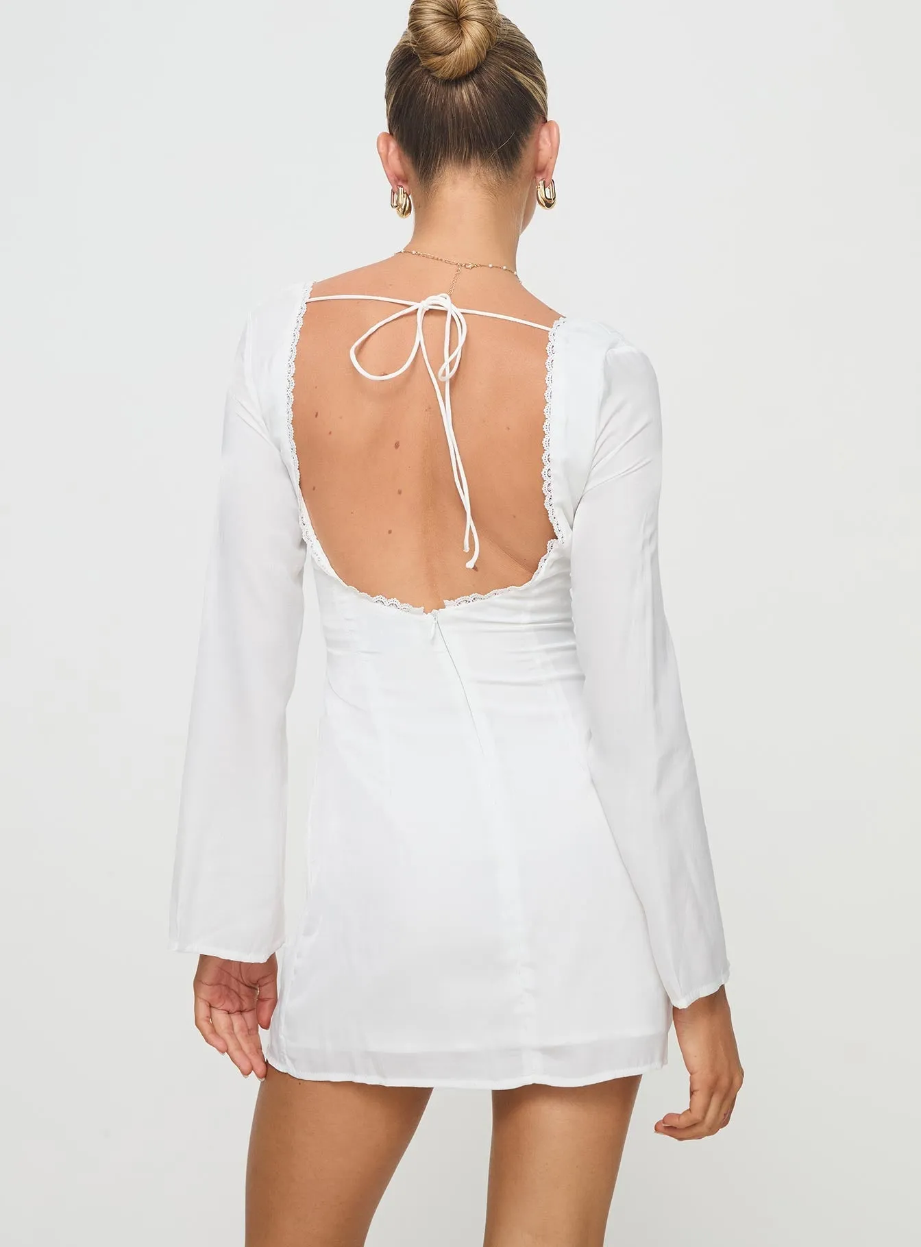 Lyna Long Sleeve Mini Dress White