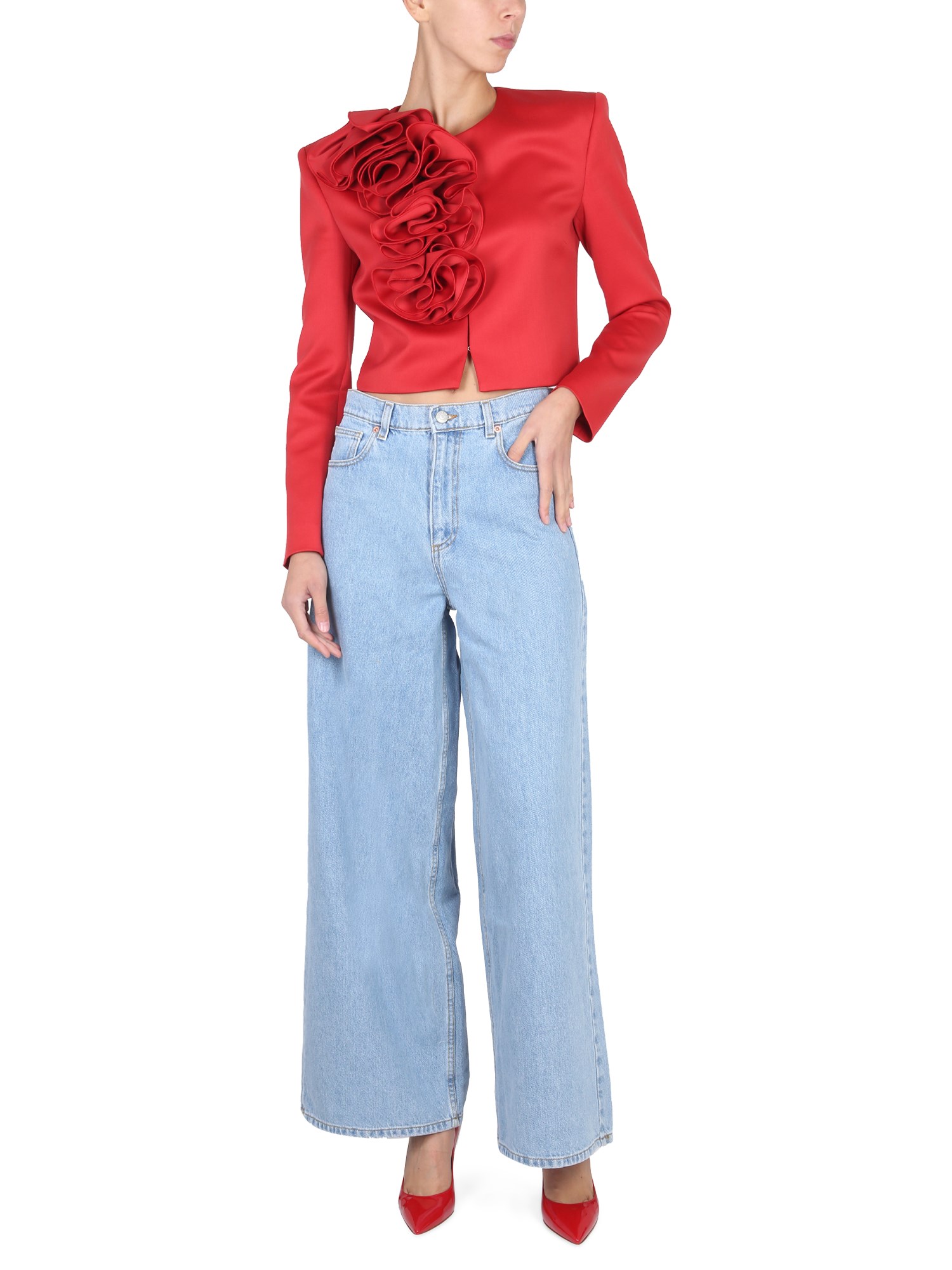 MAGDA BUTRYM    WIDE LEG COTTON DENIM JEANS