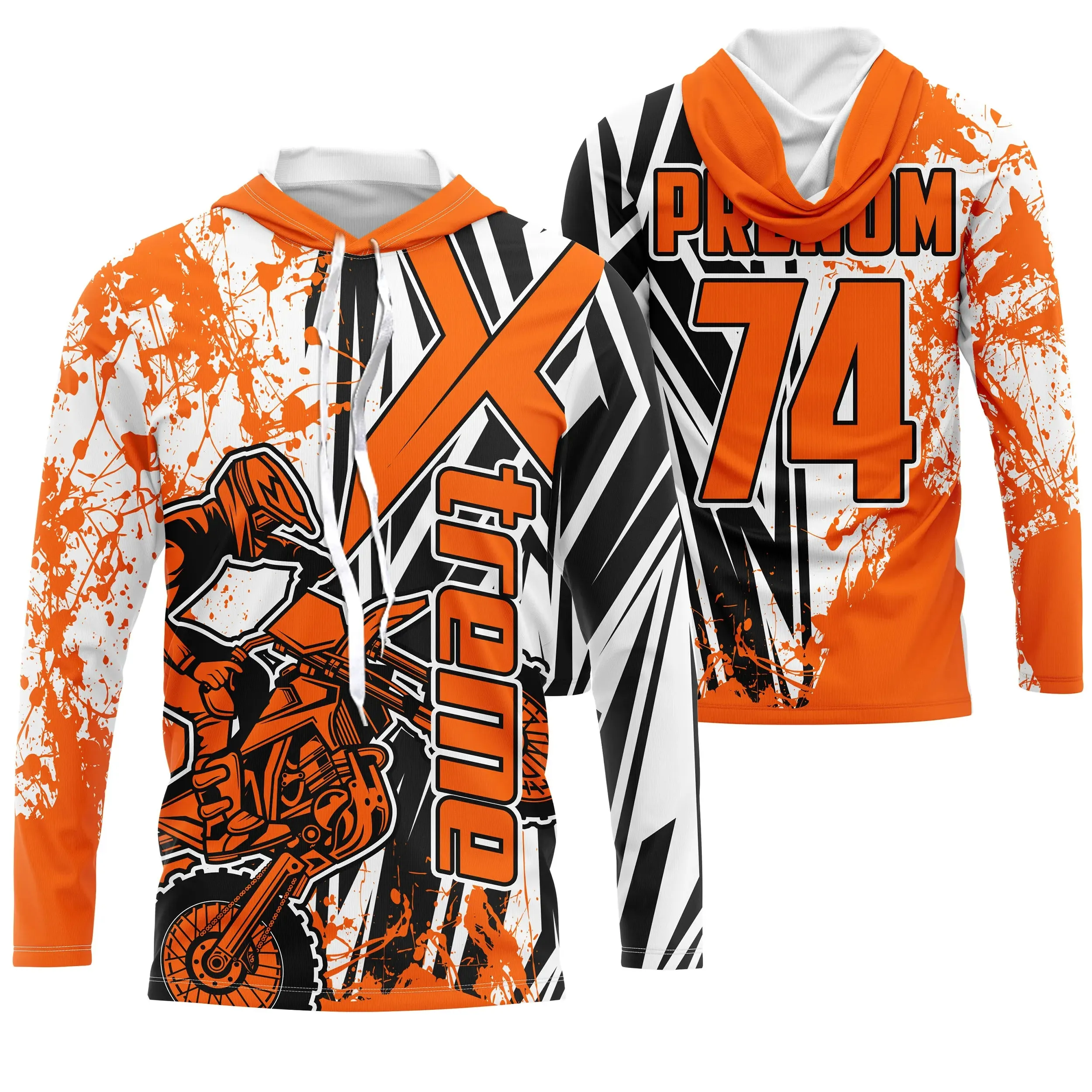 Maillot Cross Dirt Bike Personnalisé Orange, Cadeau Original Pilote Tout-Terrain - MZ28122210