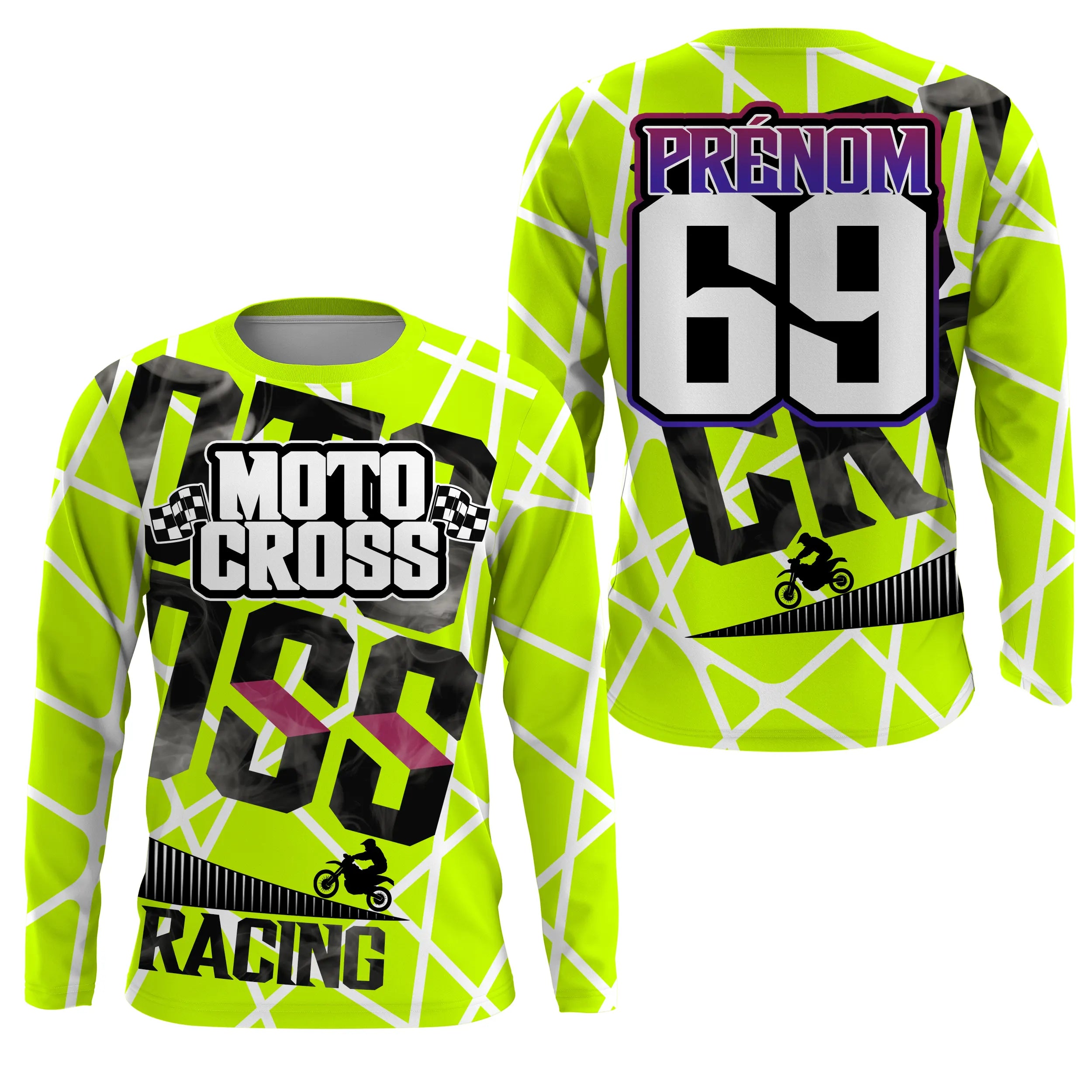 Maillot Cross Dirt Bike Personnalisé Vert, Cadeau Original Pilote Tout-Terrain - MZ28122209