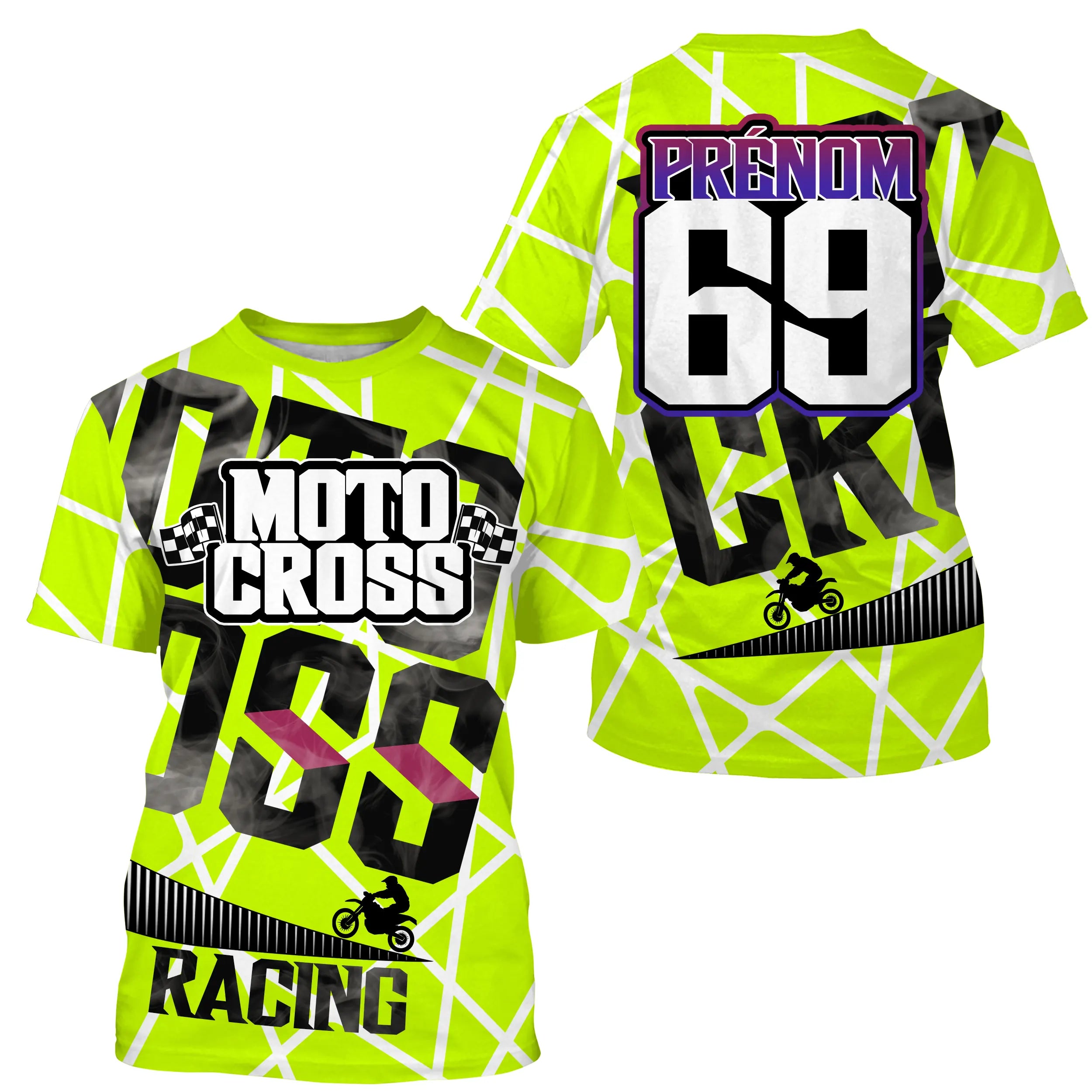 Maillot Cross Dirt Bike Personnalisé Vert, Cadeau Original Pilote Tout-Terrain - MZ28122209