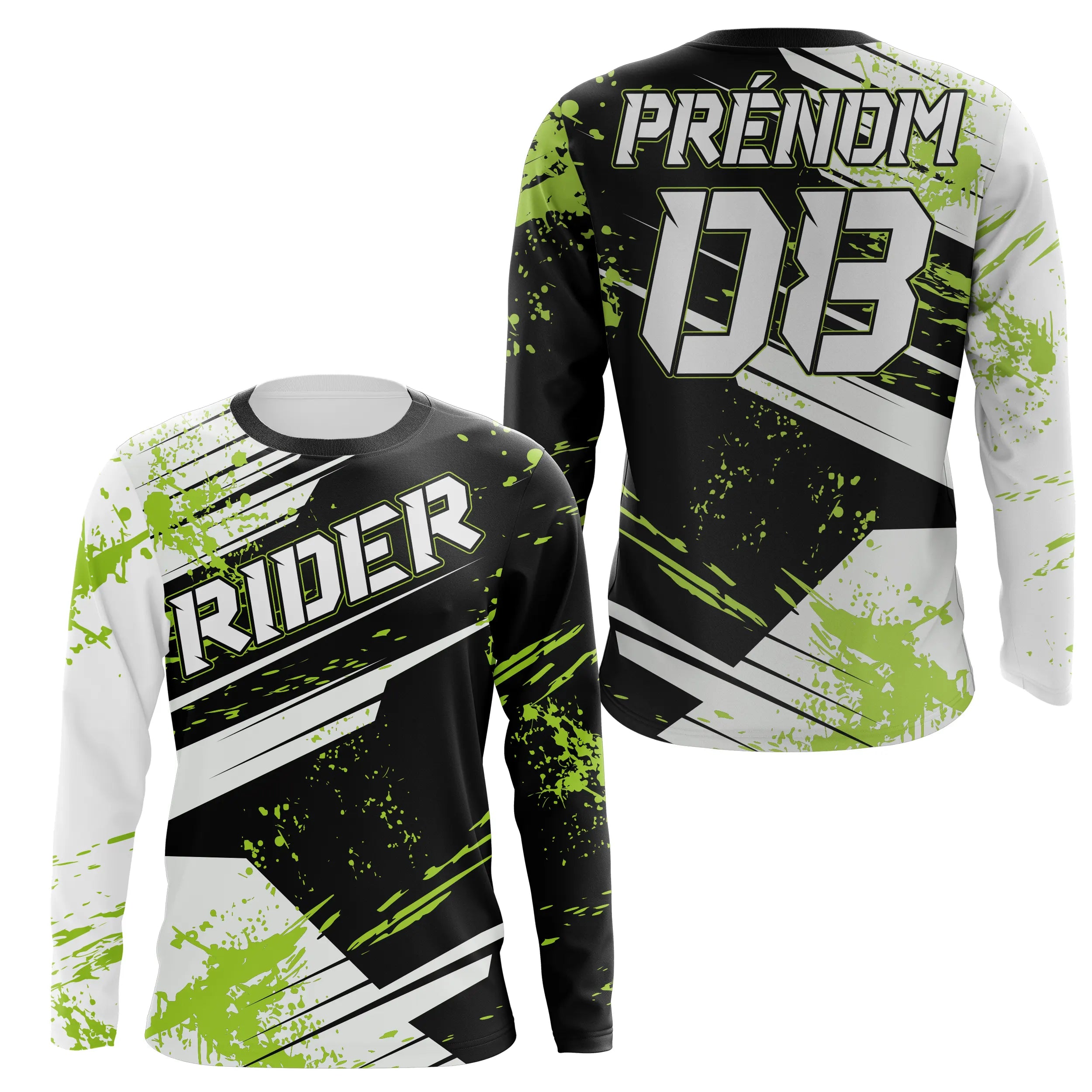 Maillot Cross Dirt Bike Personnalisé Vert Et Noir, Cadeau Original Pilote Tout-Terrain - MZ28122207