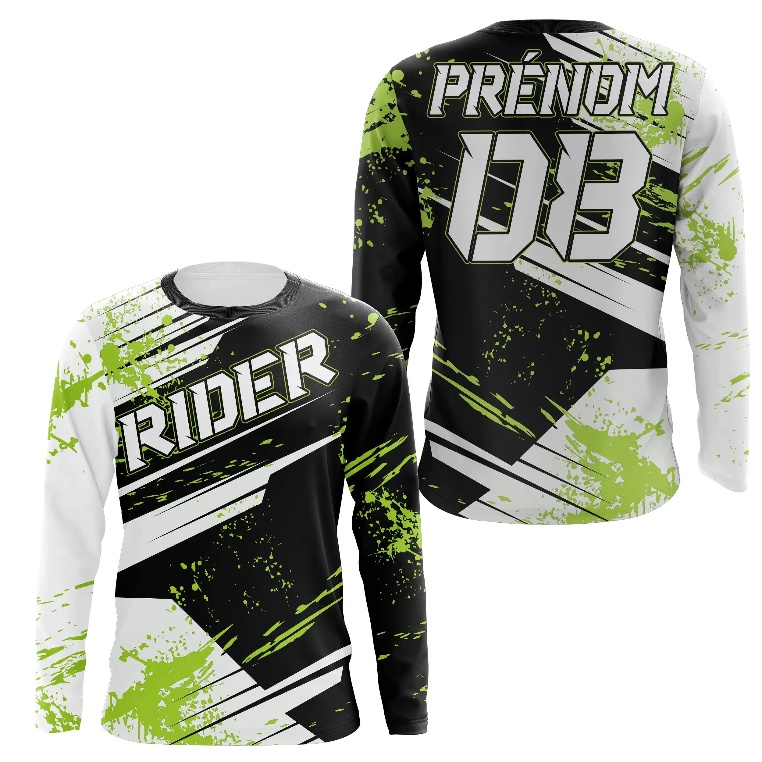 Maillot Cross Dirt Bike Personnalisé Vert Et Noir, Cadeau Original Pilote Tout-Terrain - MZ28122207