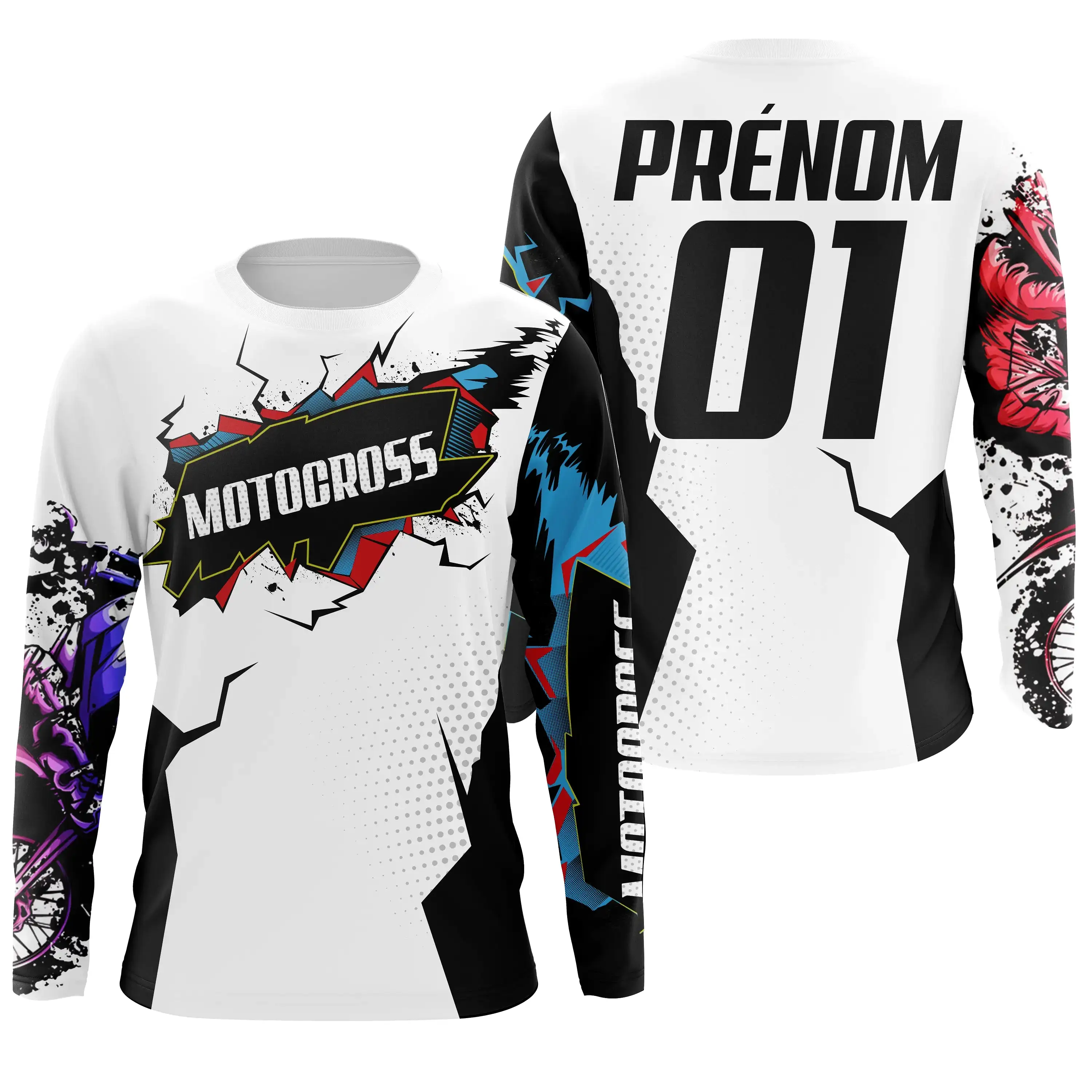 Maillot Cross Personnalisé, Dirt Bike, Cadeau Original Fan De Motos Tout-Terrain - CT17122227