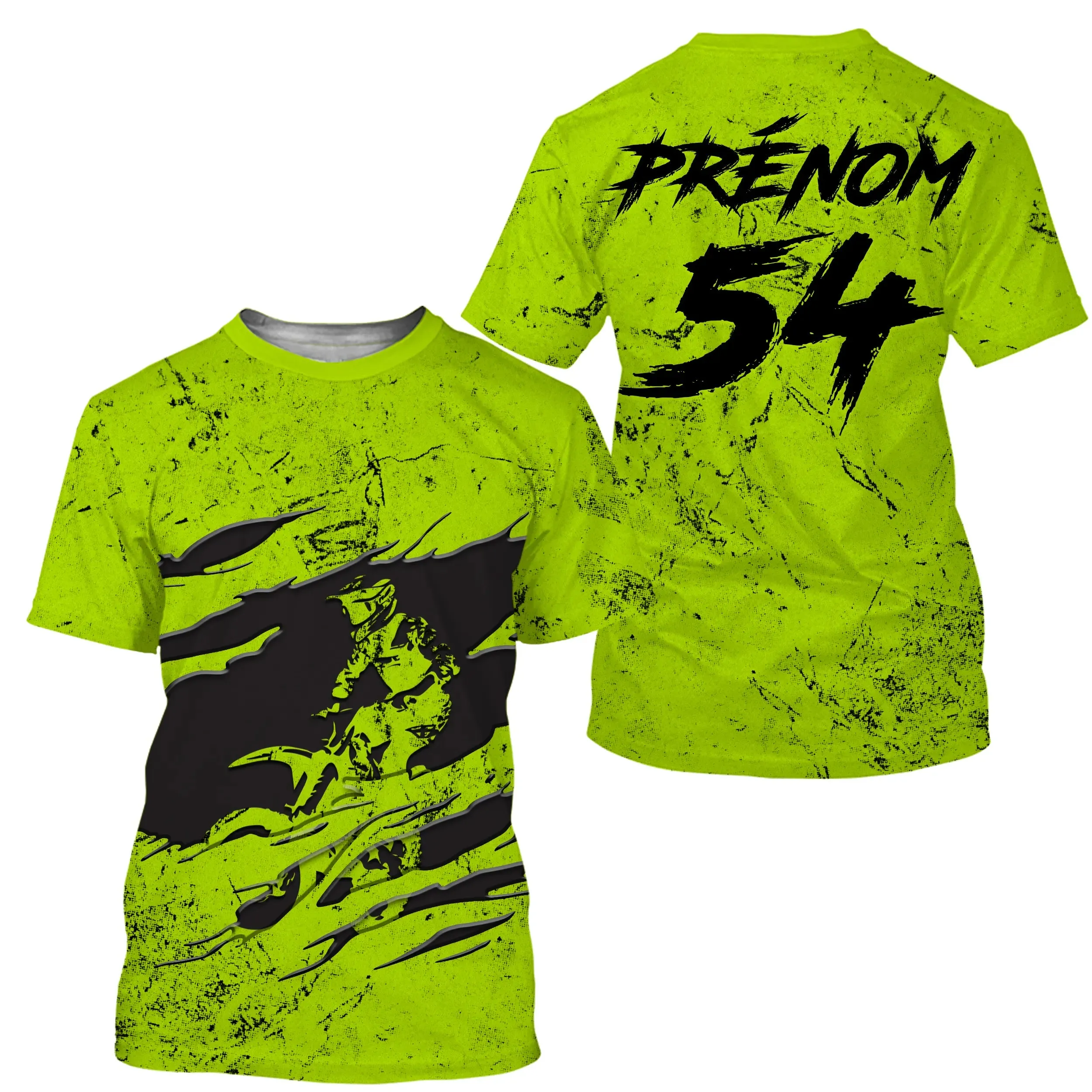 Maillot Cross Personnalisé Protection UV Vert, Cadeau Idéal Pilote MX, T-shirt Moto Passion - CT21122202