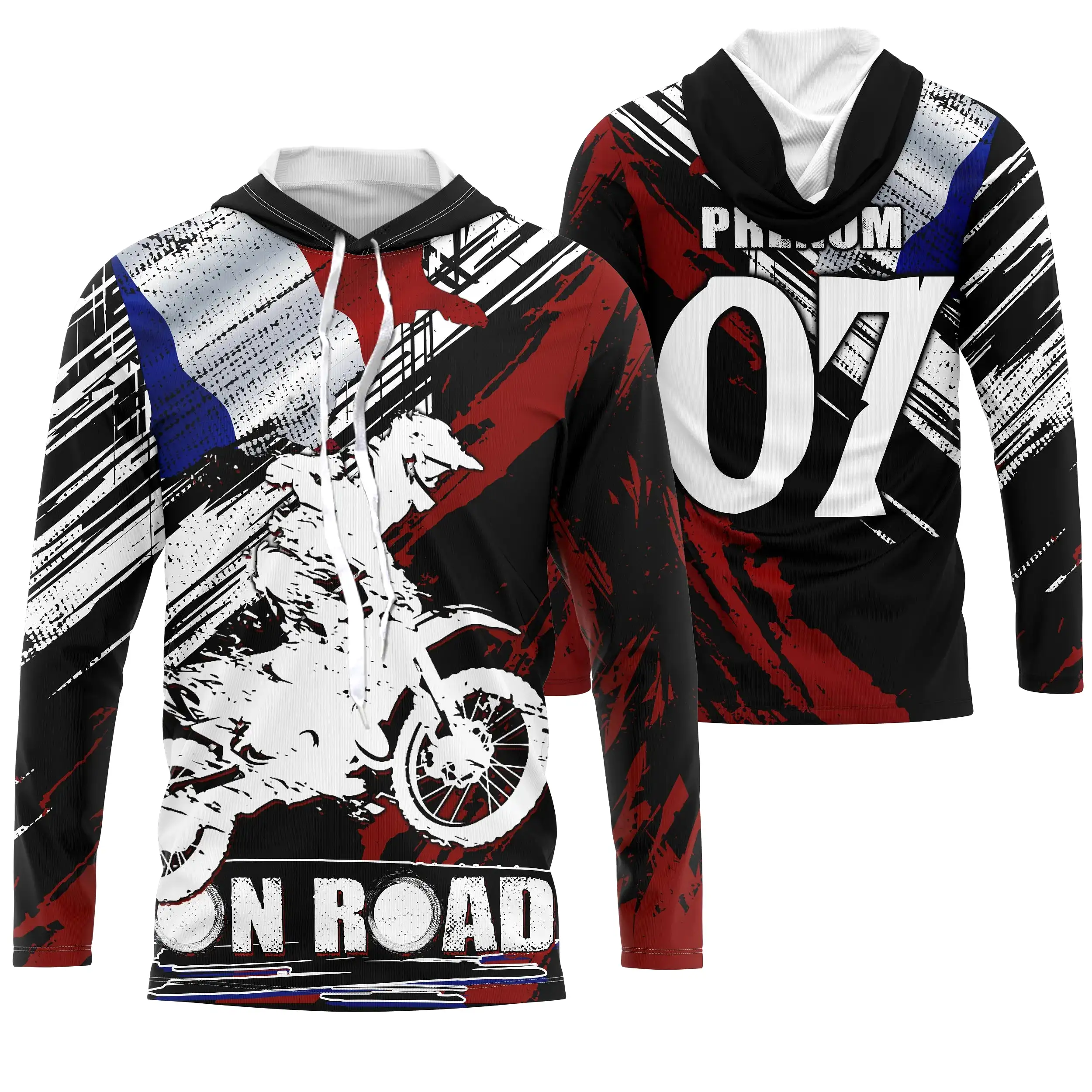 Maillot Cross Protection UV Personnalisé, MX Passion, On Road, Drapeau Franais - CT19122229