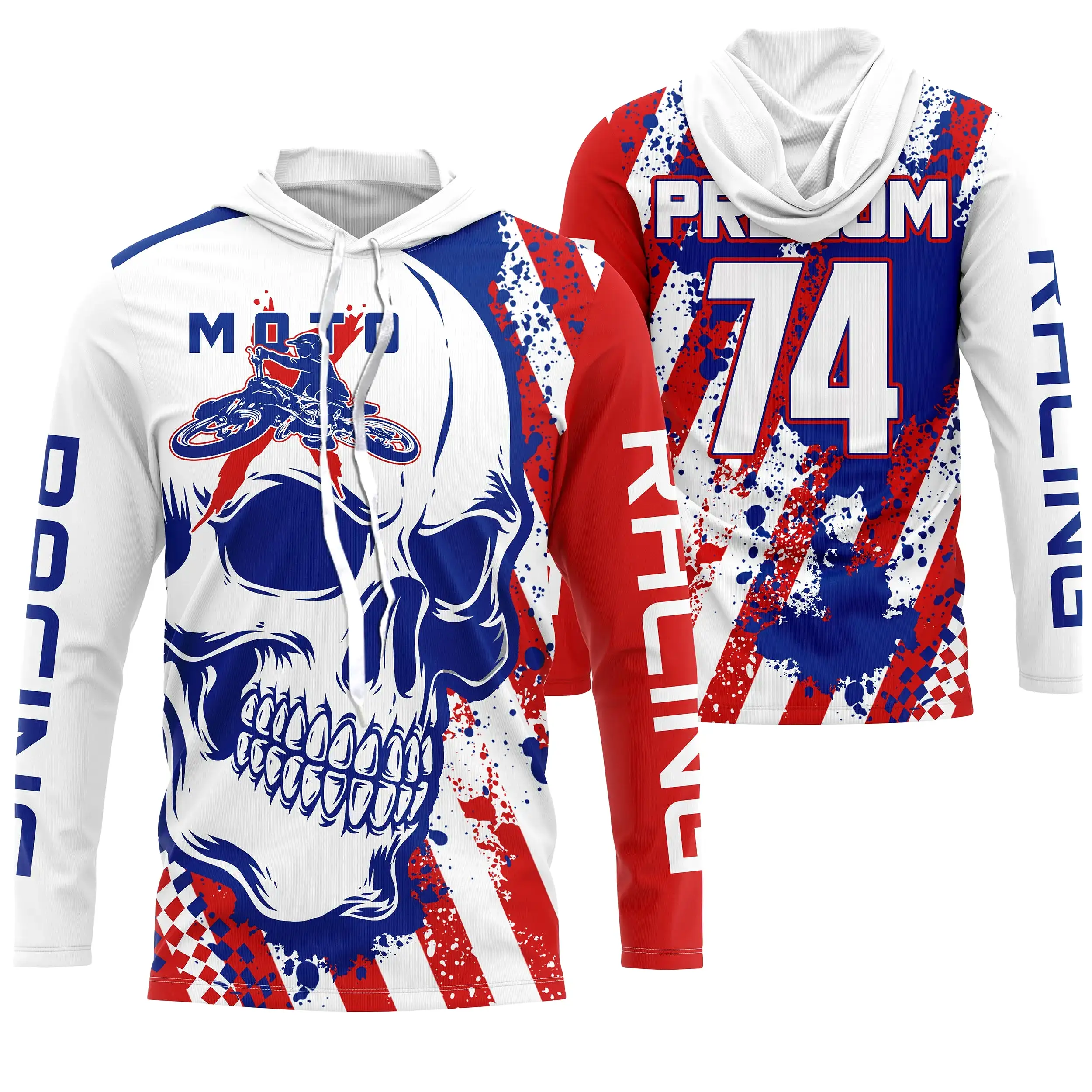 Maillot Cross Protection UV Personnalisé, MX Racing Passion, Drapeau Franais - CT19122230