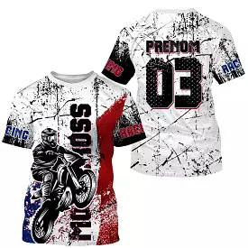 Maillot Cross Protection UV Personnalisé, MX Tout-Terrain, Drapeau Franais - CT19122226