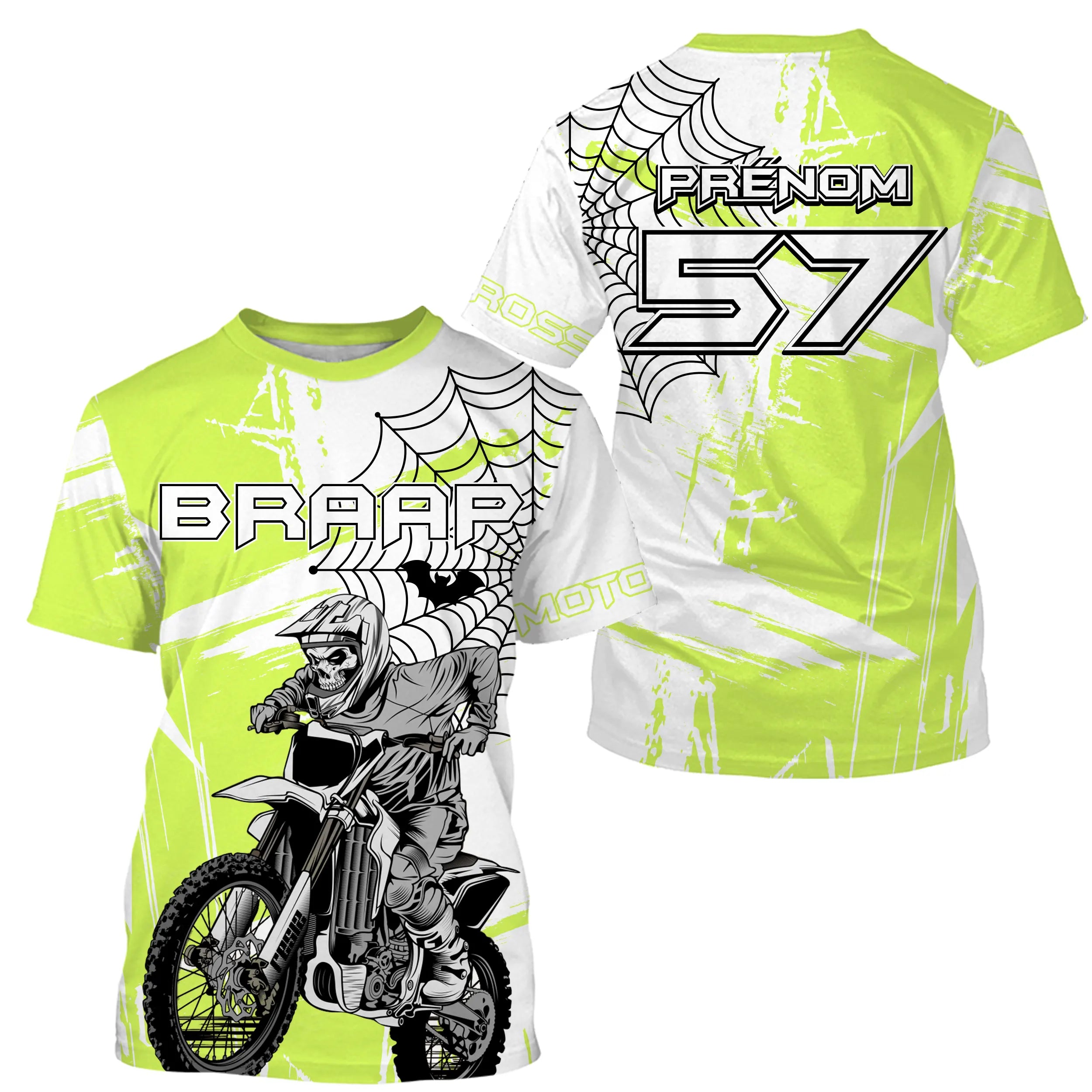 Maillot Cross Protection UV Vert, Cadeau Personnalisé Pilote Moto Cross - 26122206MZ