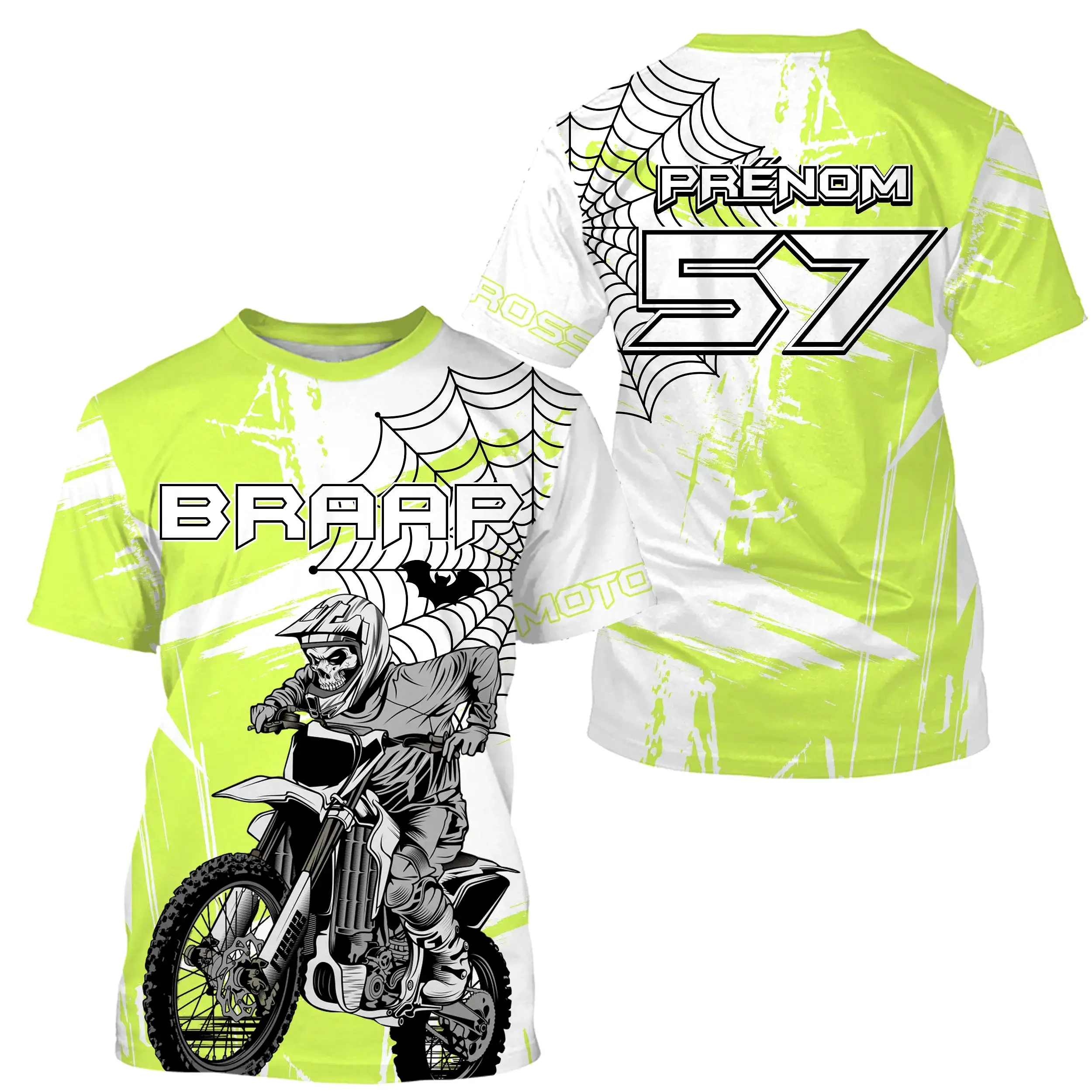 Maillot Cross Protection UV Vert, Cadeau Personnalisé Pilote Moto Cross - 26122206MZ