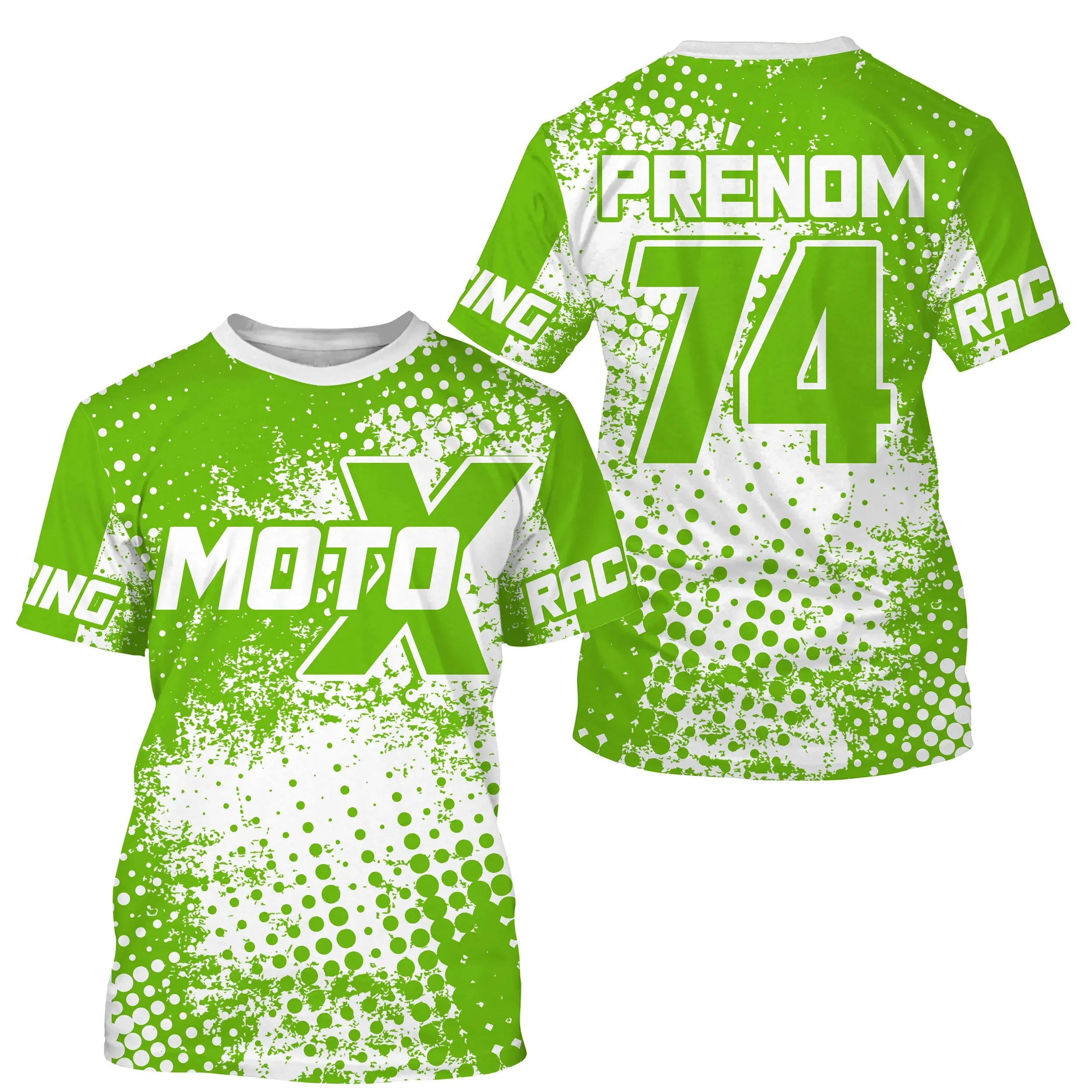 Maillot Cross Protection UV Vert, Cadeau Personnalisé Pilote Moto Cross, Courses Moto Tout-Terrain - MZ27122202