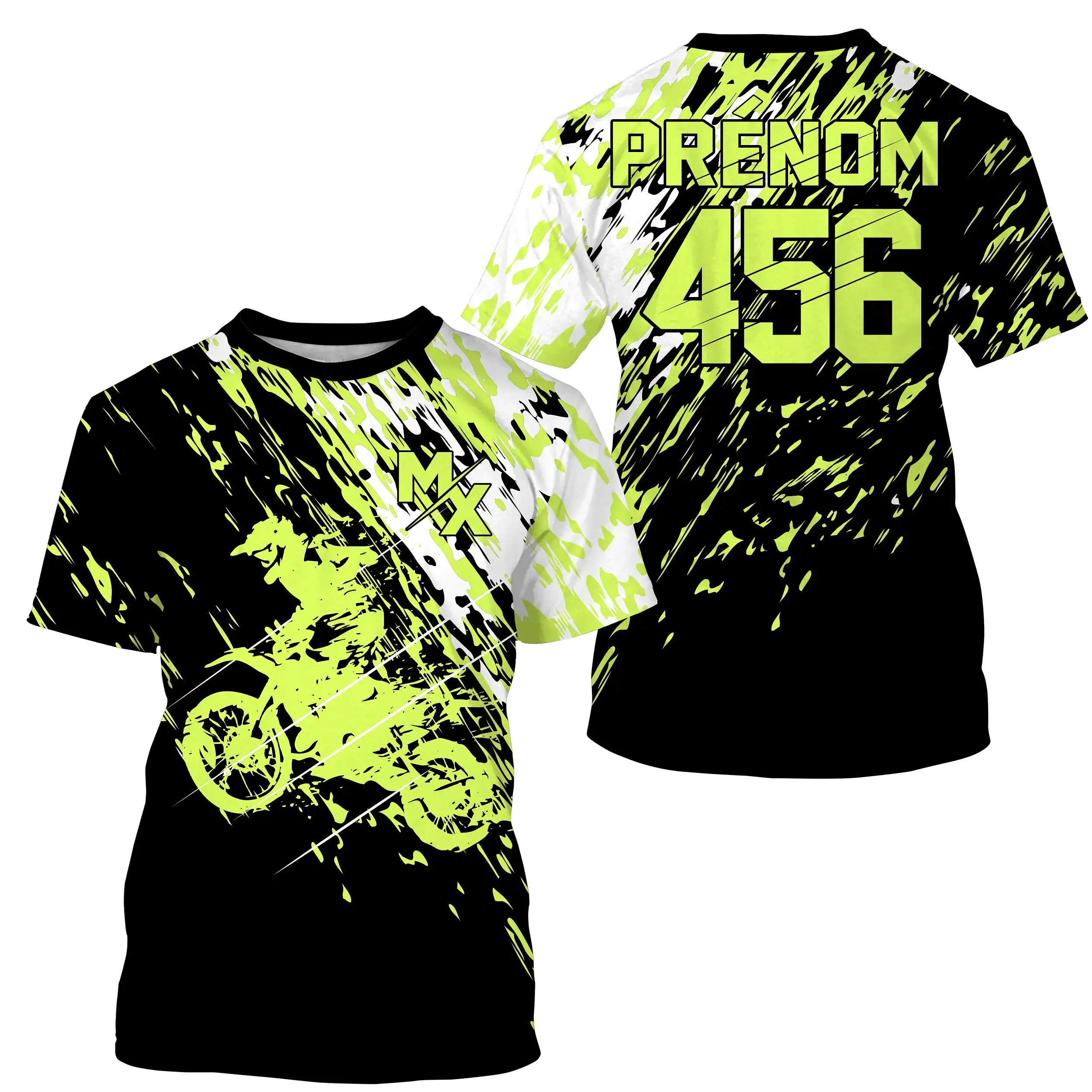 Maillot Cross Protection UV Vert, Cadeau Personnalisé Pilote Moto Cross, T-shirt MX Racing - CT20122231