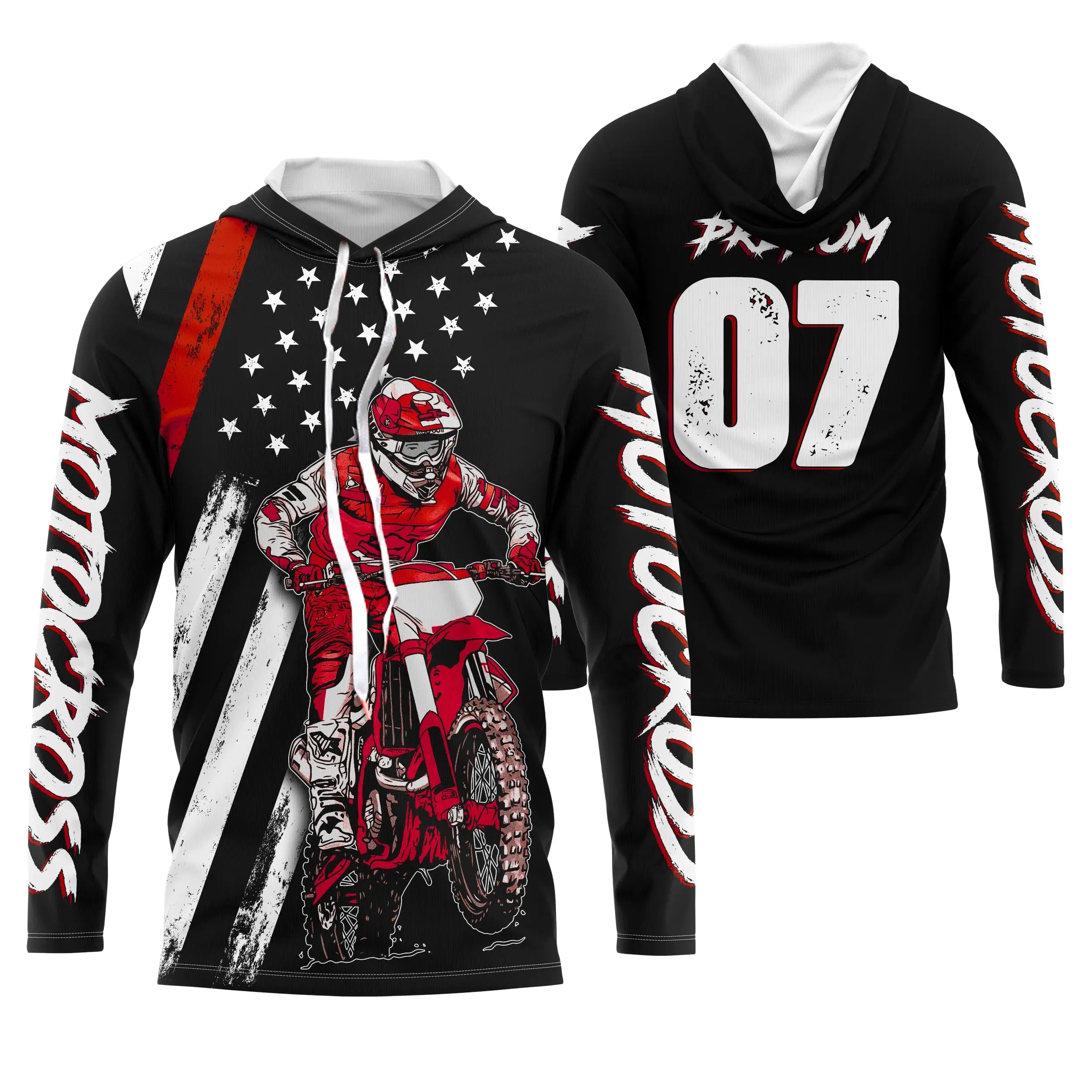 Maillot De Cross MX Racing, Rouge Dirt Bike, Cadeau Personnalisé Fan Motos Tout-Terrain - CT15122232