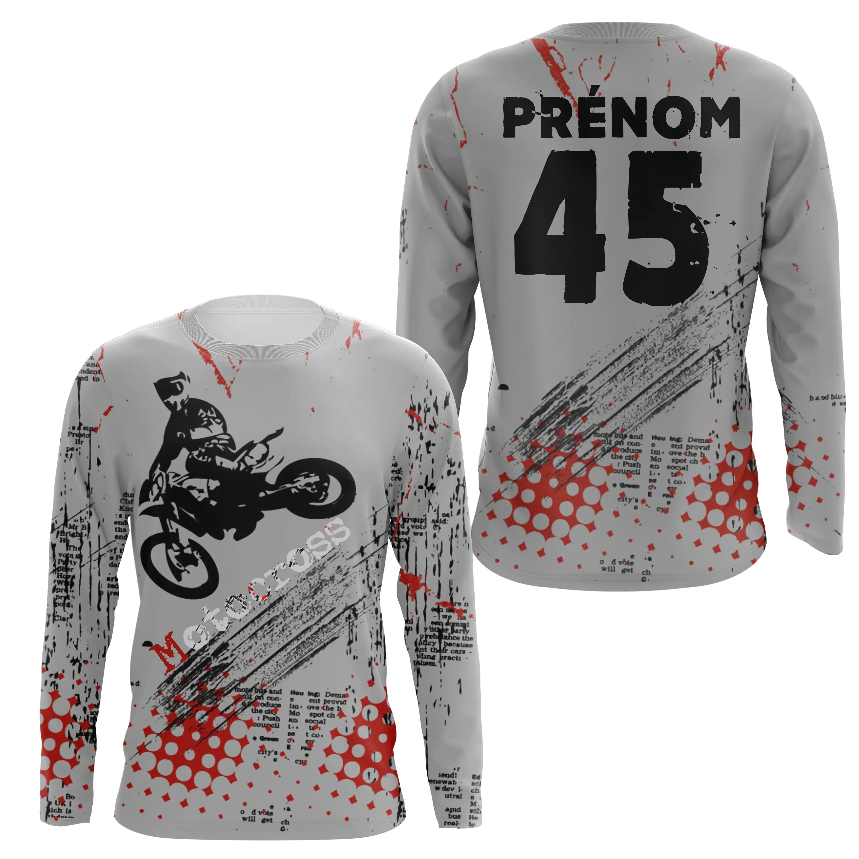 Maillot De Motocross Personnalisé Freestyle FMX Dirt Bike Rider - Courses De Motos Tout-Terrain - CT15122227