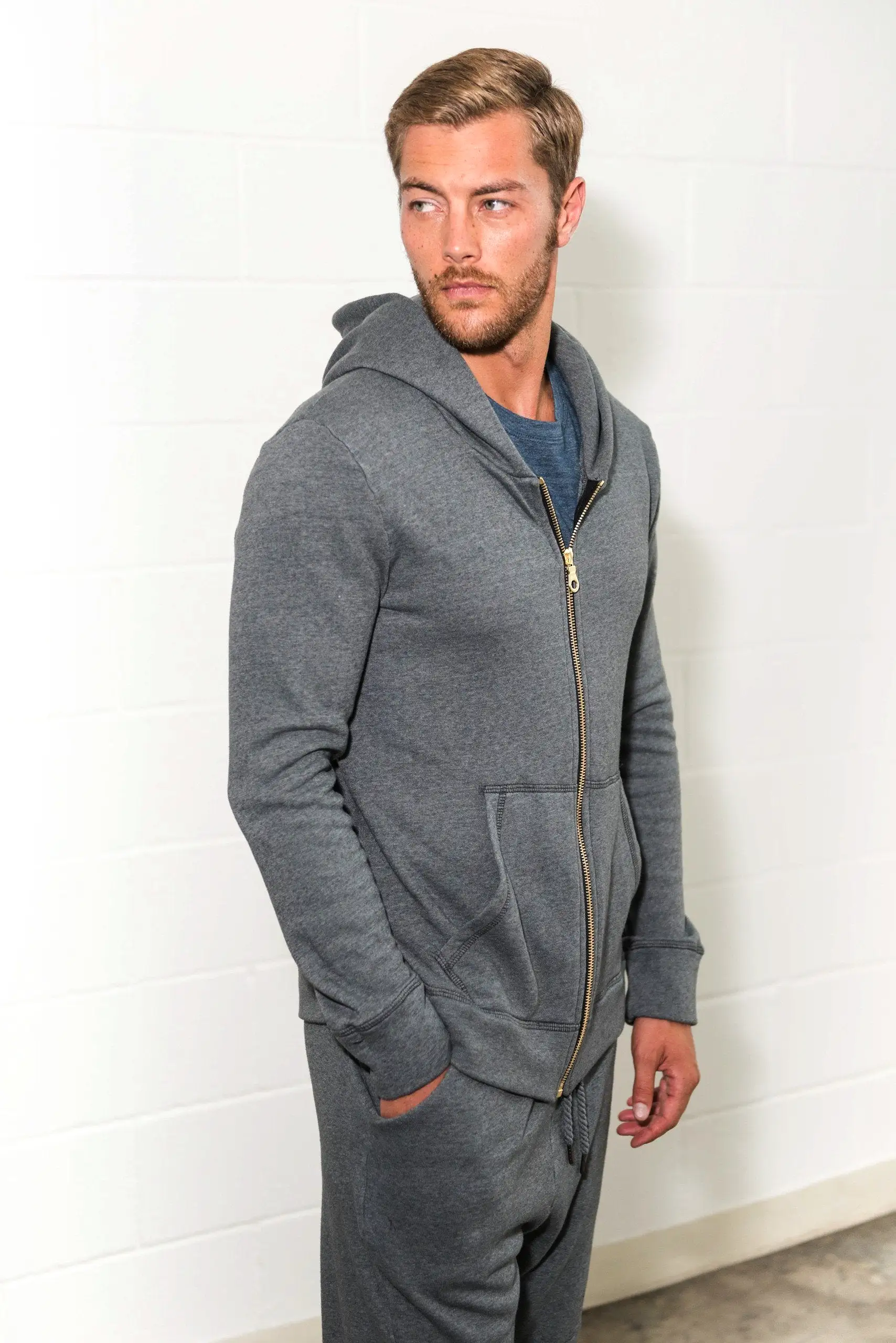 Men's French Terry Zip Front Hoodie