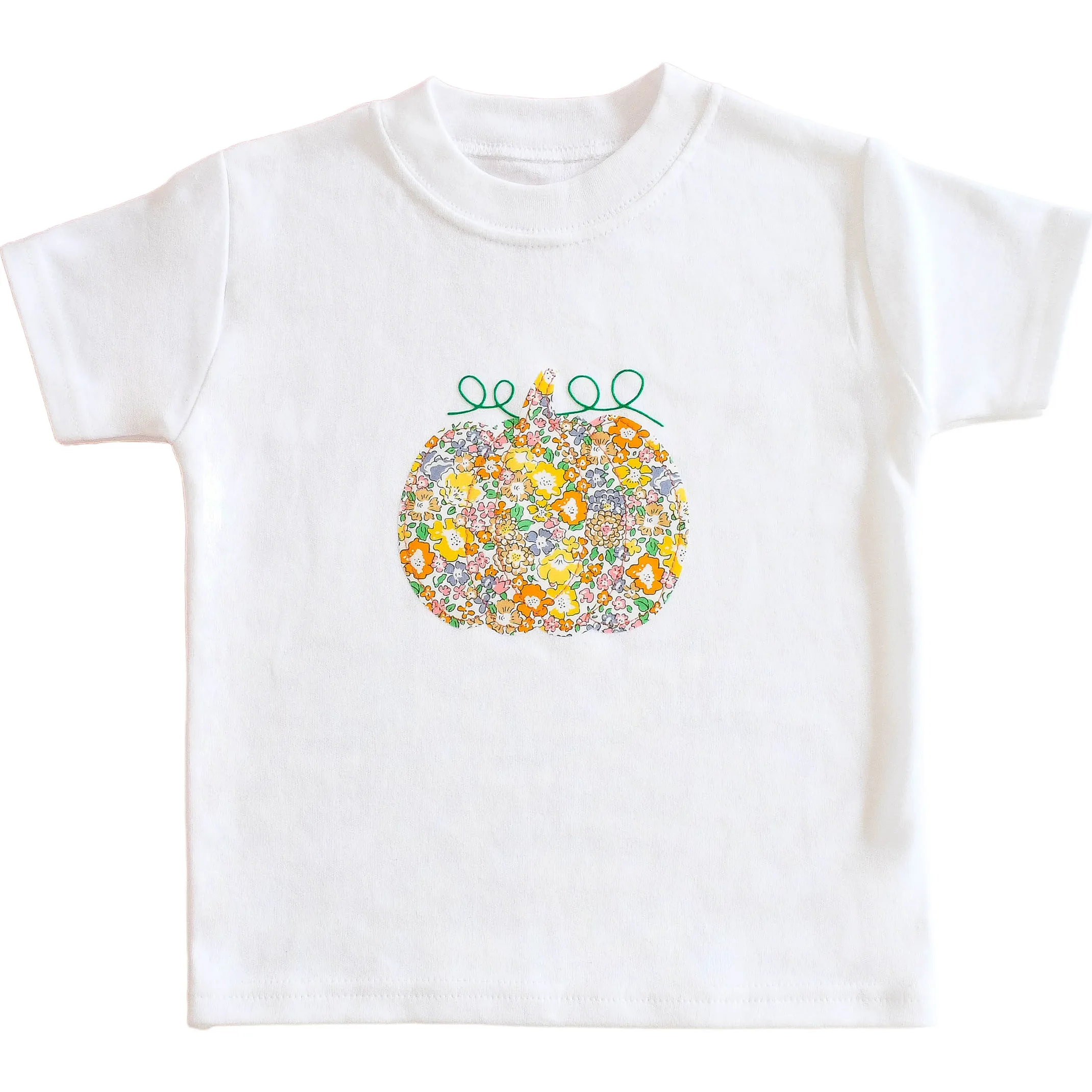 My Little Shop UK Liberty of London Childrens Pumpkin Short Sleeve T-Shirt, White