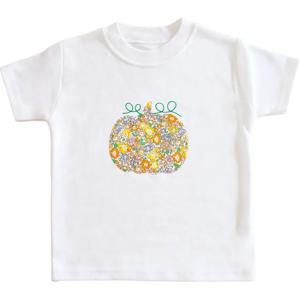 My Little Shop UK Liberty of London Childrens Pumpkin Short Sleeve T-Shirt, White