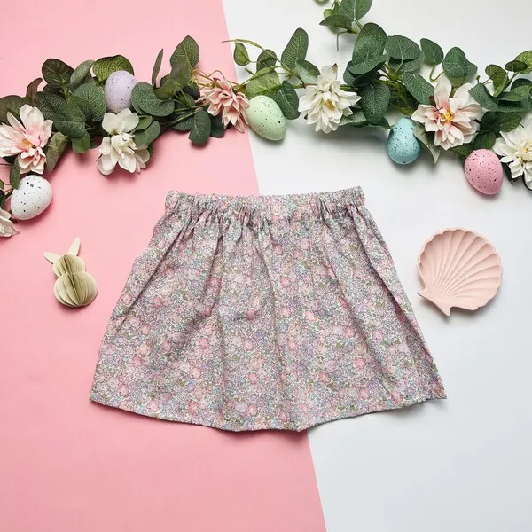 My Little Shop UK Liberty of London Girls Elasticated Skirt, Michelle Pink