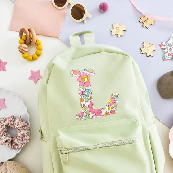 My Little Shop UK Liberty Of London Personalised Mini Backpack, Light Green