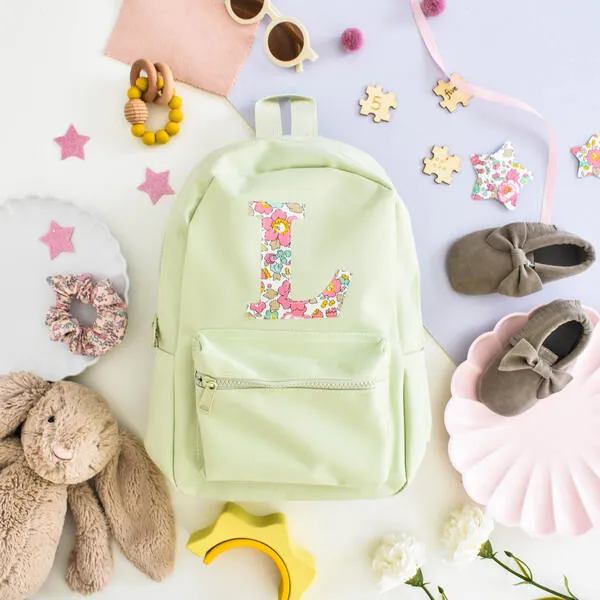 My Little Shop UK Liberty Of London Personalised Mini Backpack, Light Green