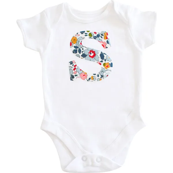 My Little Shop UK Liberty of London Personalised Short Sleeve Bodysuit