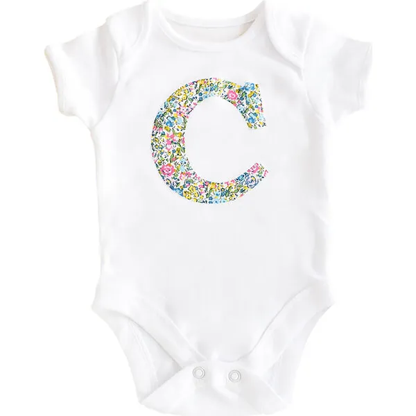 My Little Shop UK Liberty of London Personalised Short Sleeve Bodysuit