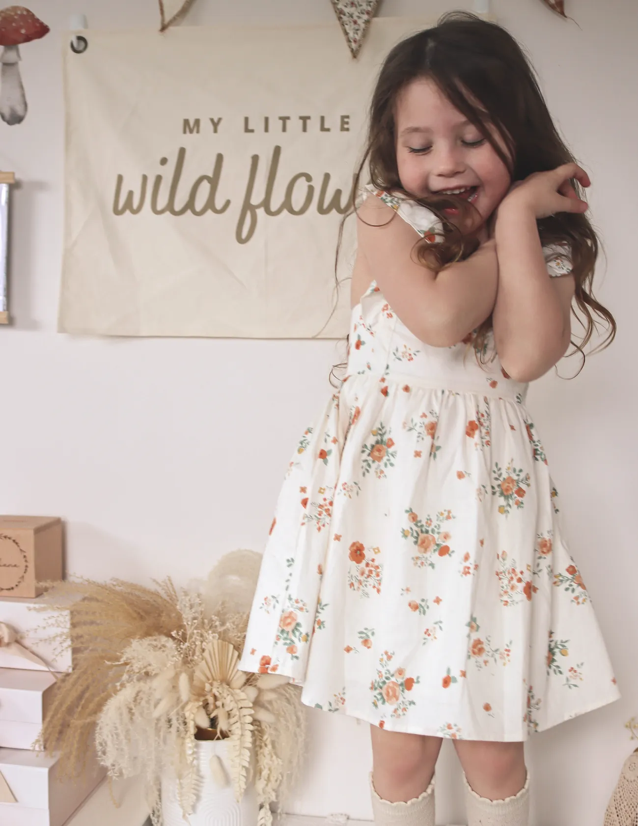 My Little Sunshine Cotton Dress - Spring Blooms