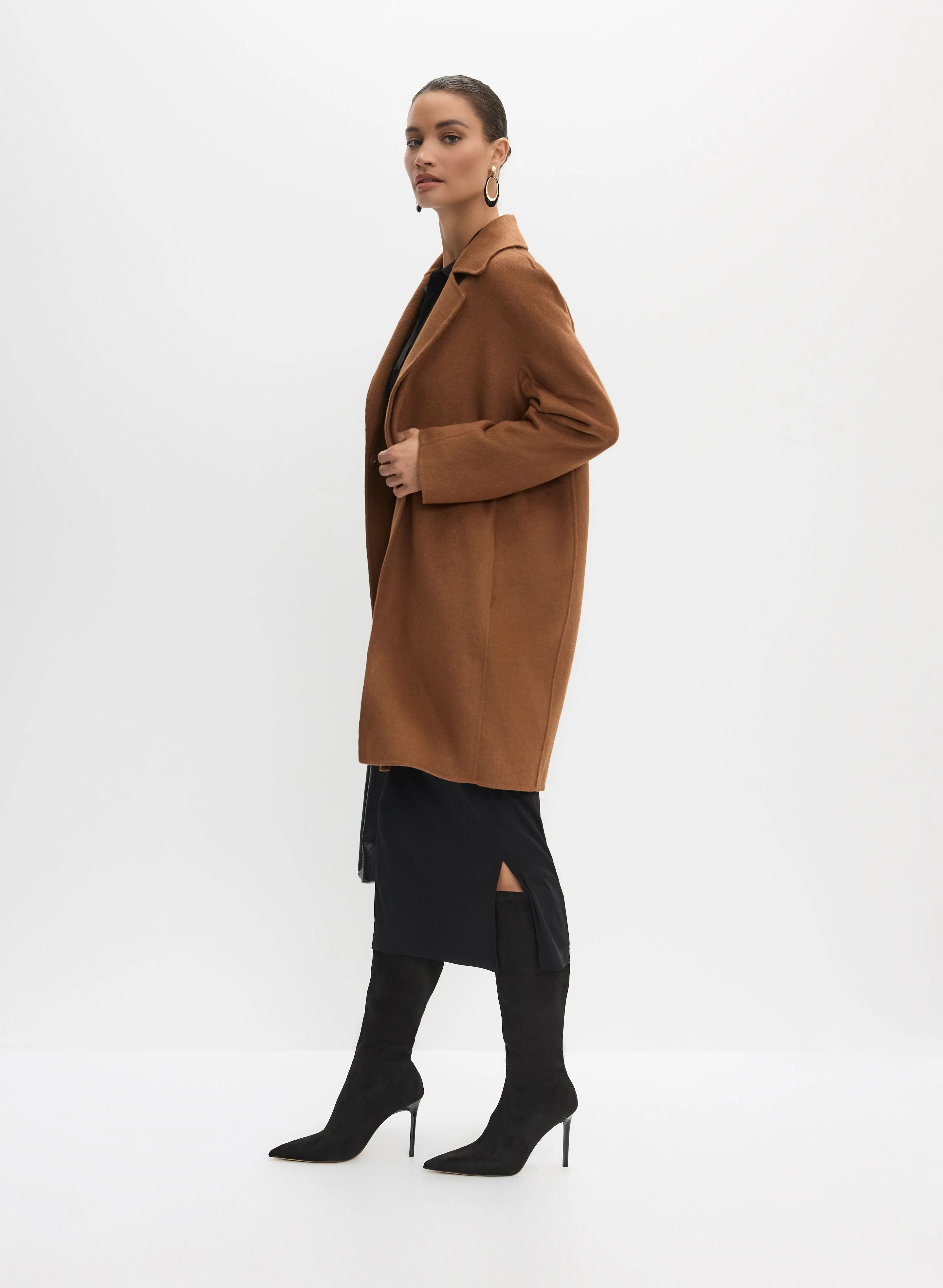 Notch Collar Wool-Blend Coat