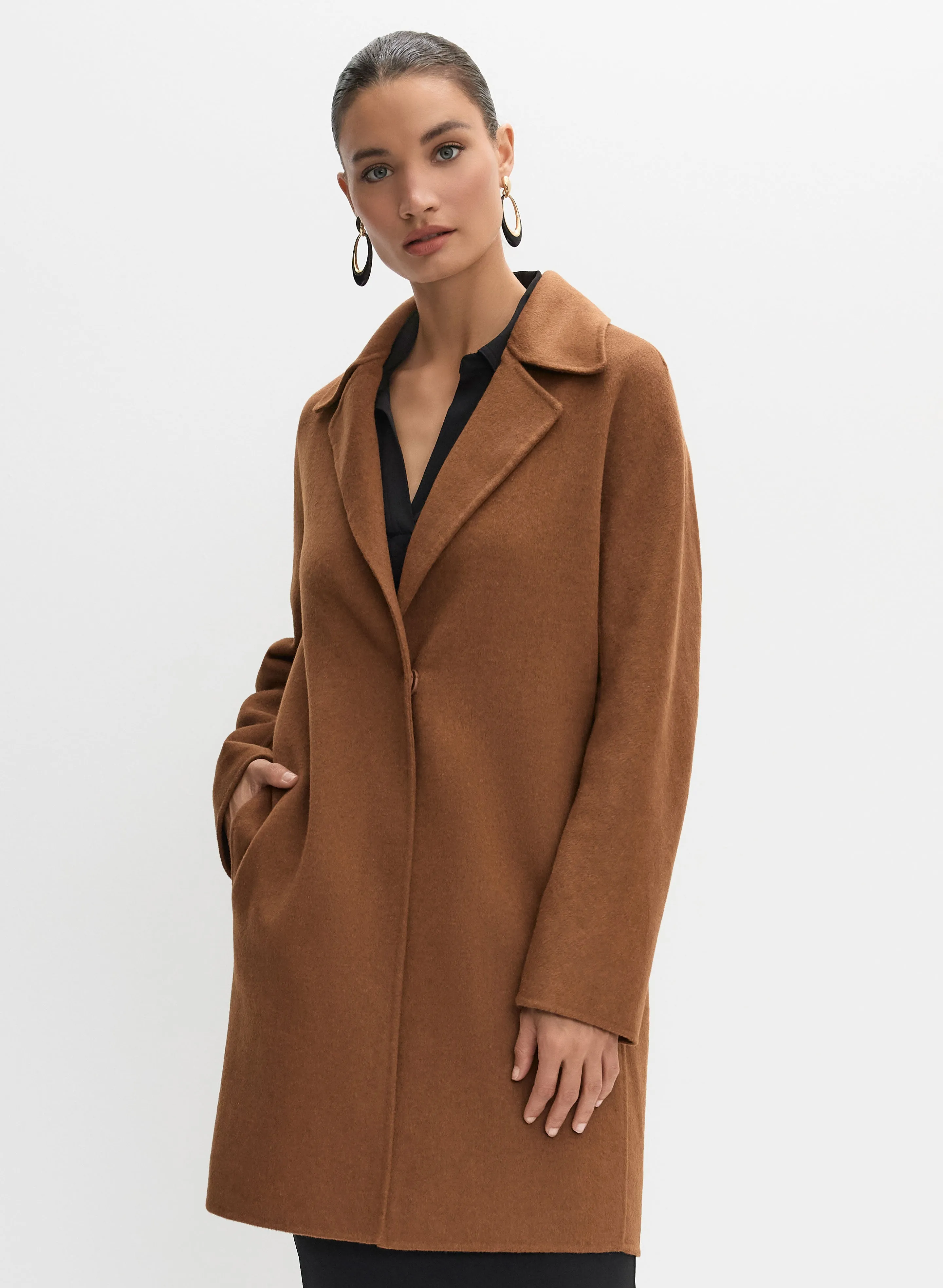 Notch Collar Wool-Blend Coat