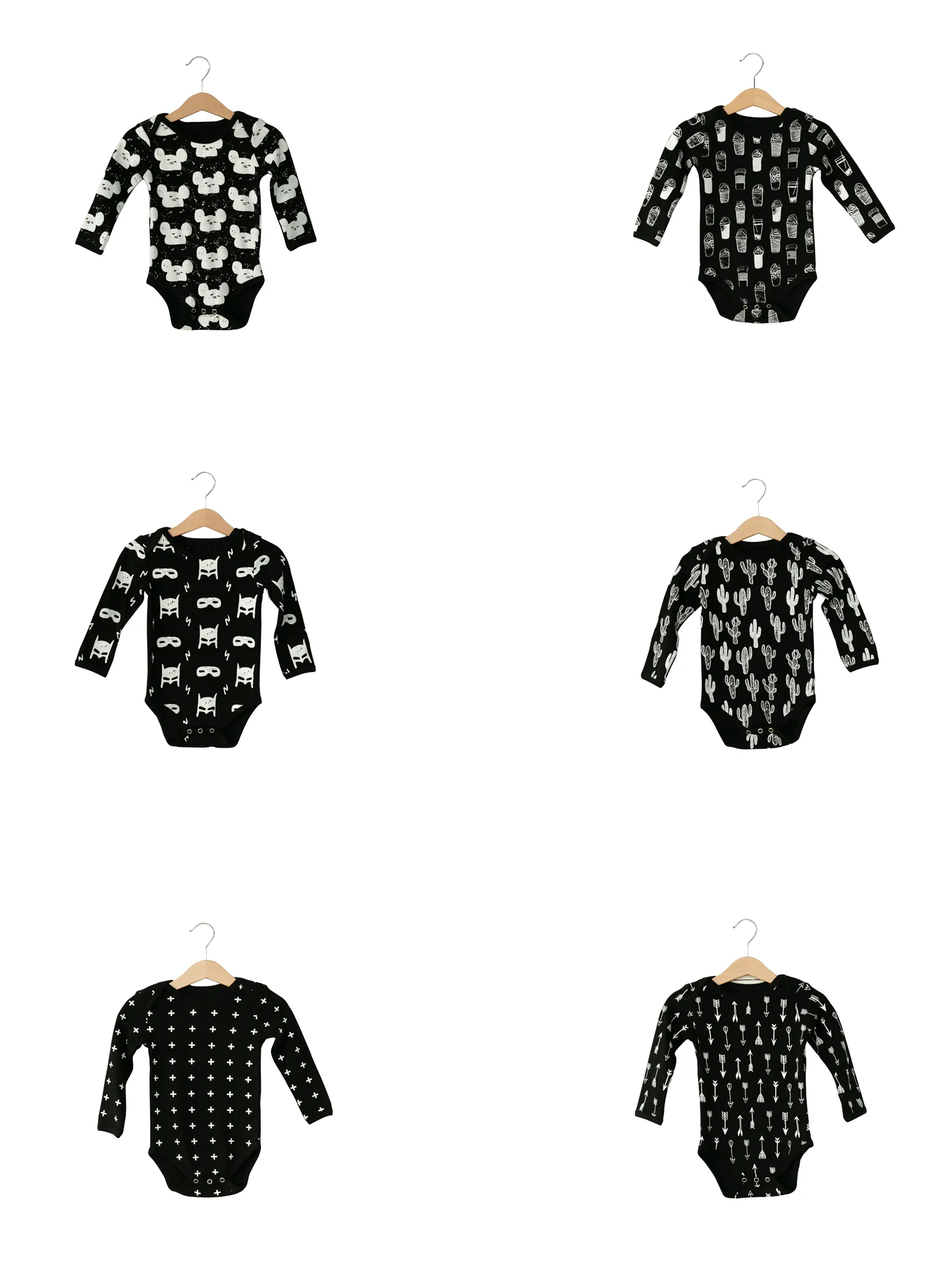 Organic Long Sleeve Bodysuit -  Prints