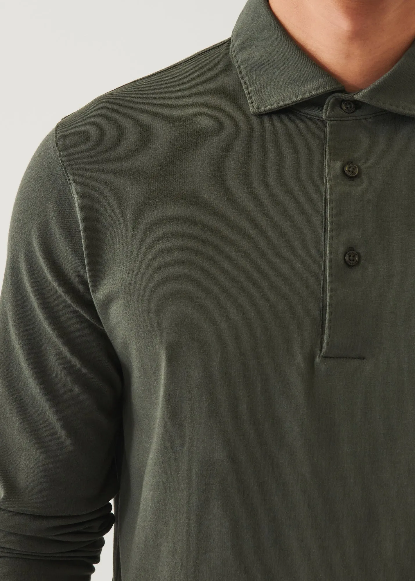 PIMA COTTON STRETCH LONG SLEEVE POLO