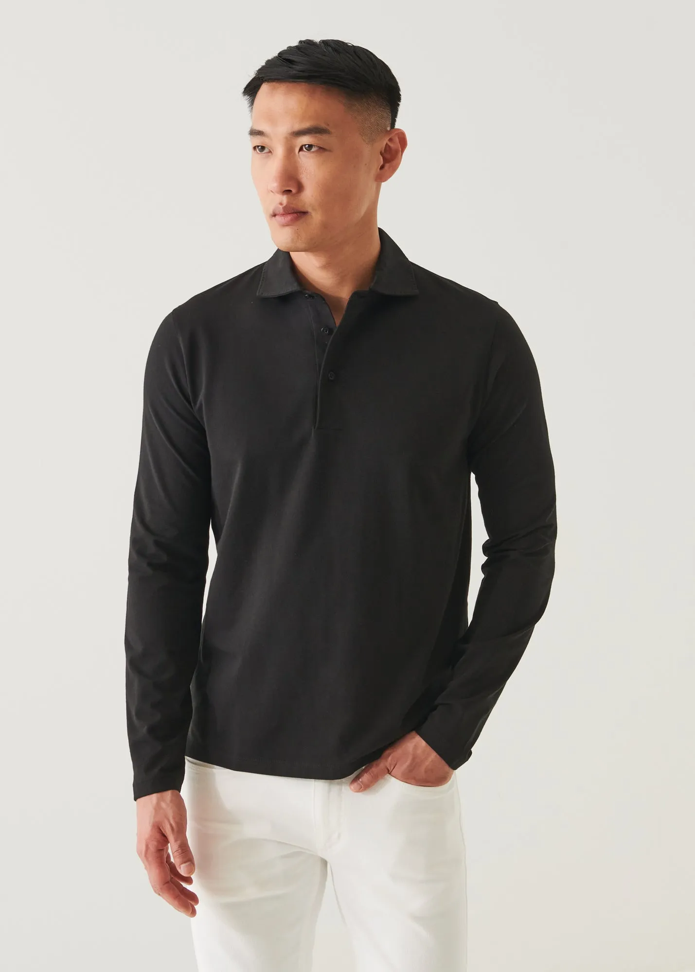 PIMA COTTON STRETCH LONG SLEEVE POLO