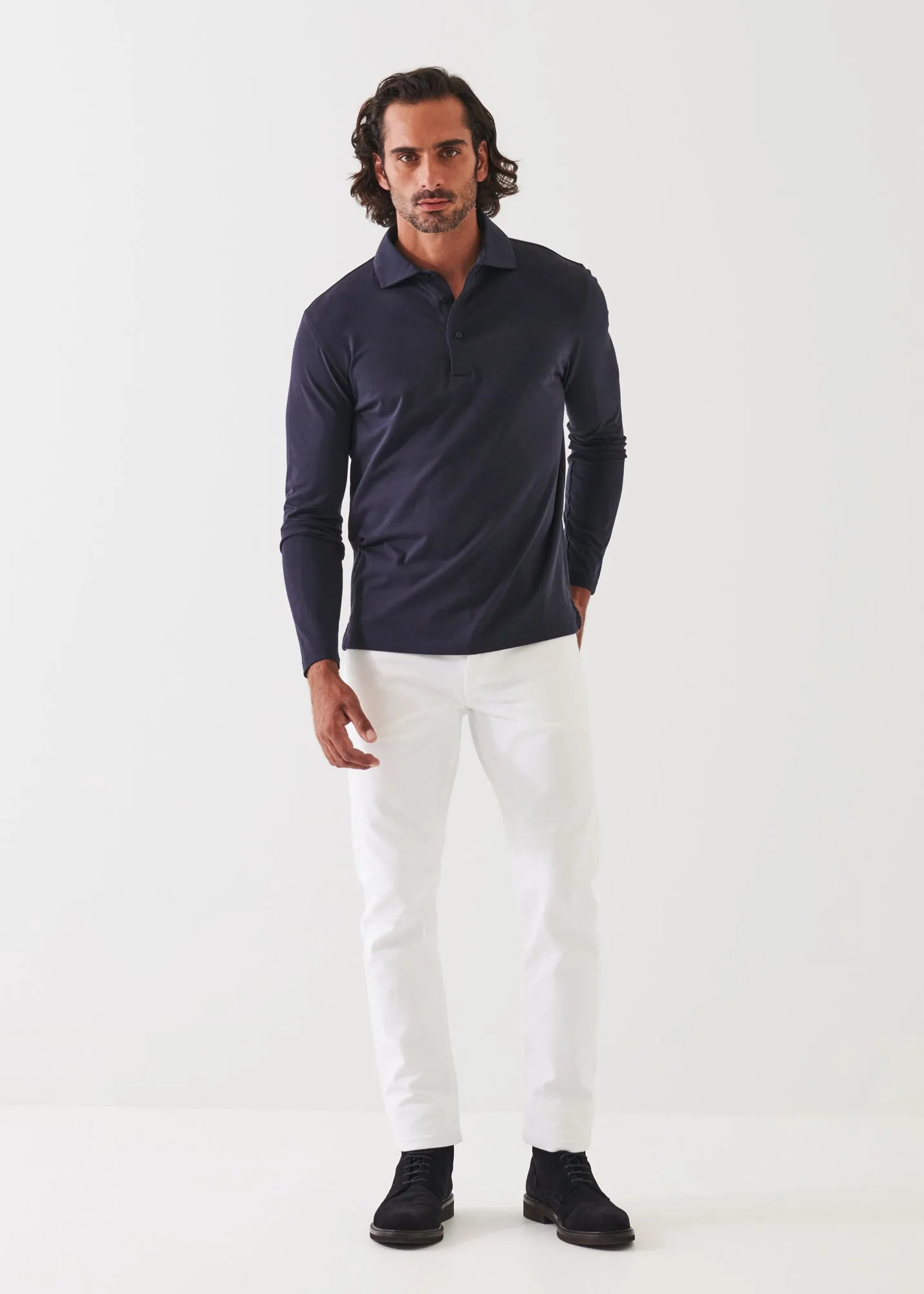 PIMA COTTON STRETCH LONG SLEEVE POLO