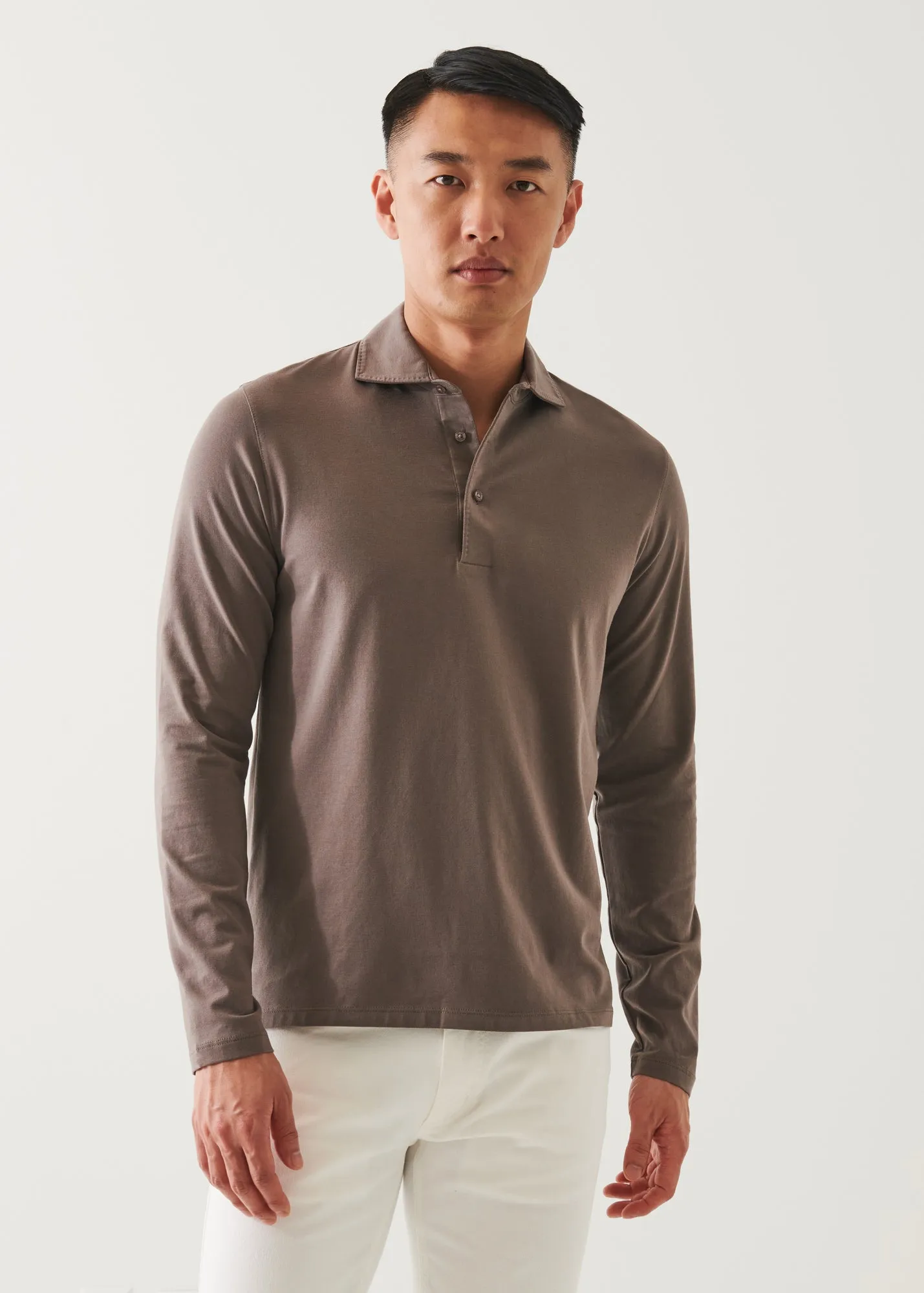 PIMA COTTON STRETCH LONG SLEEVE POLO