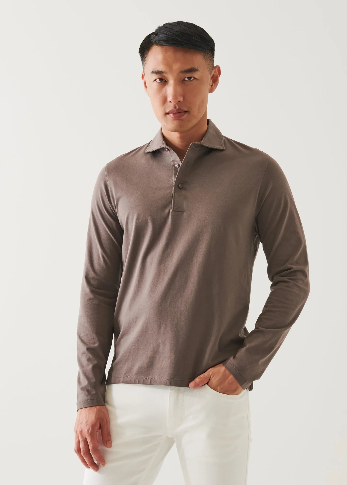 PIMA COTTON STRETCH LONG SLEEVE POLO