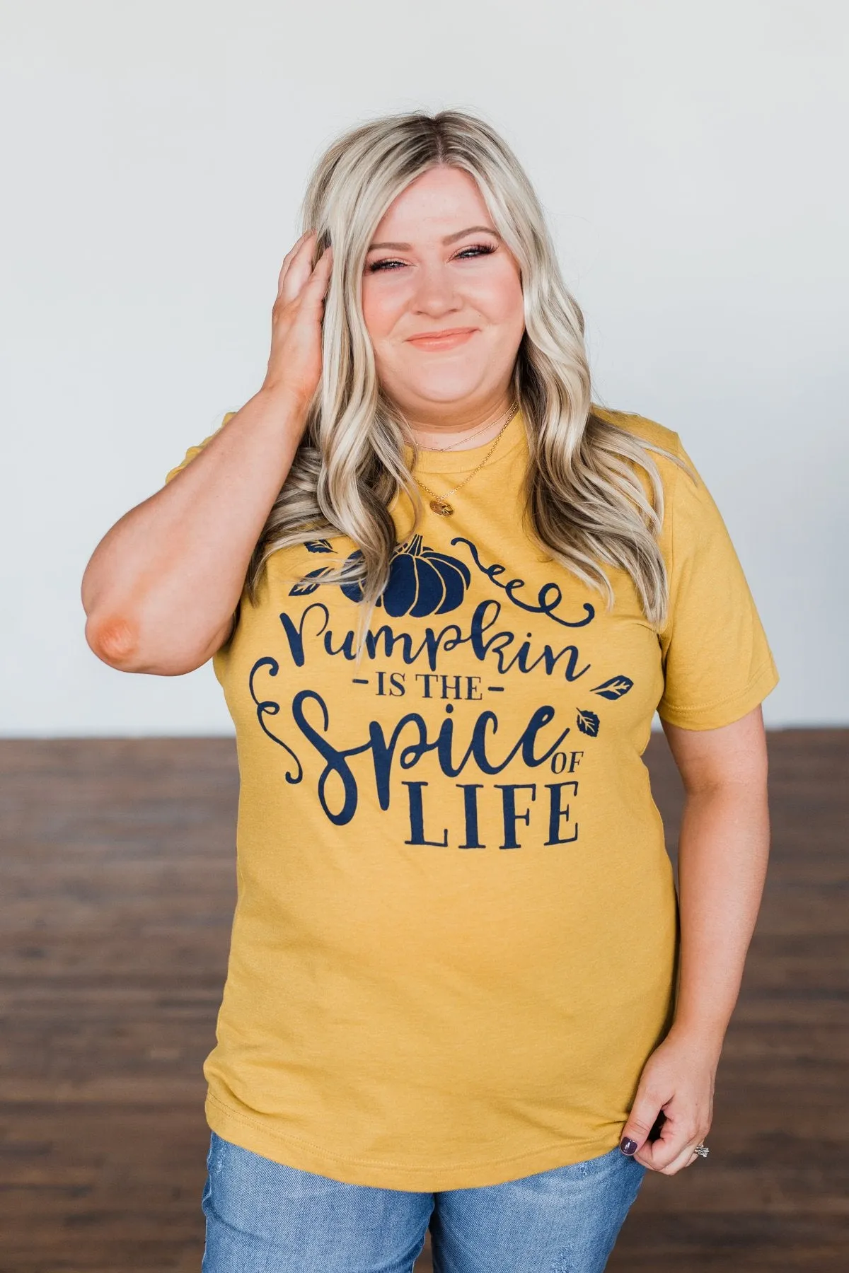 Pumpkin Is The Spice Of Life Graphic Tee- Mustard