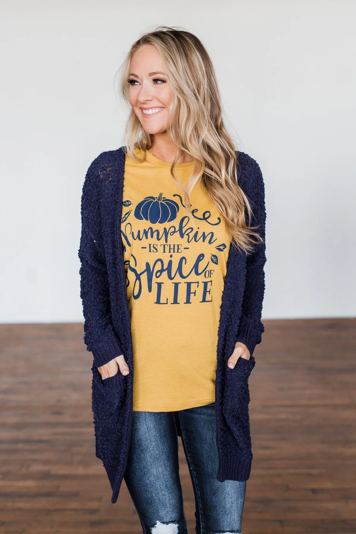 Pumpkin Is The Spice Of Life Graphic Tee- Mustard