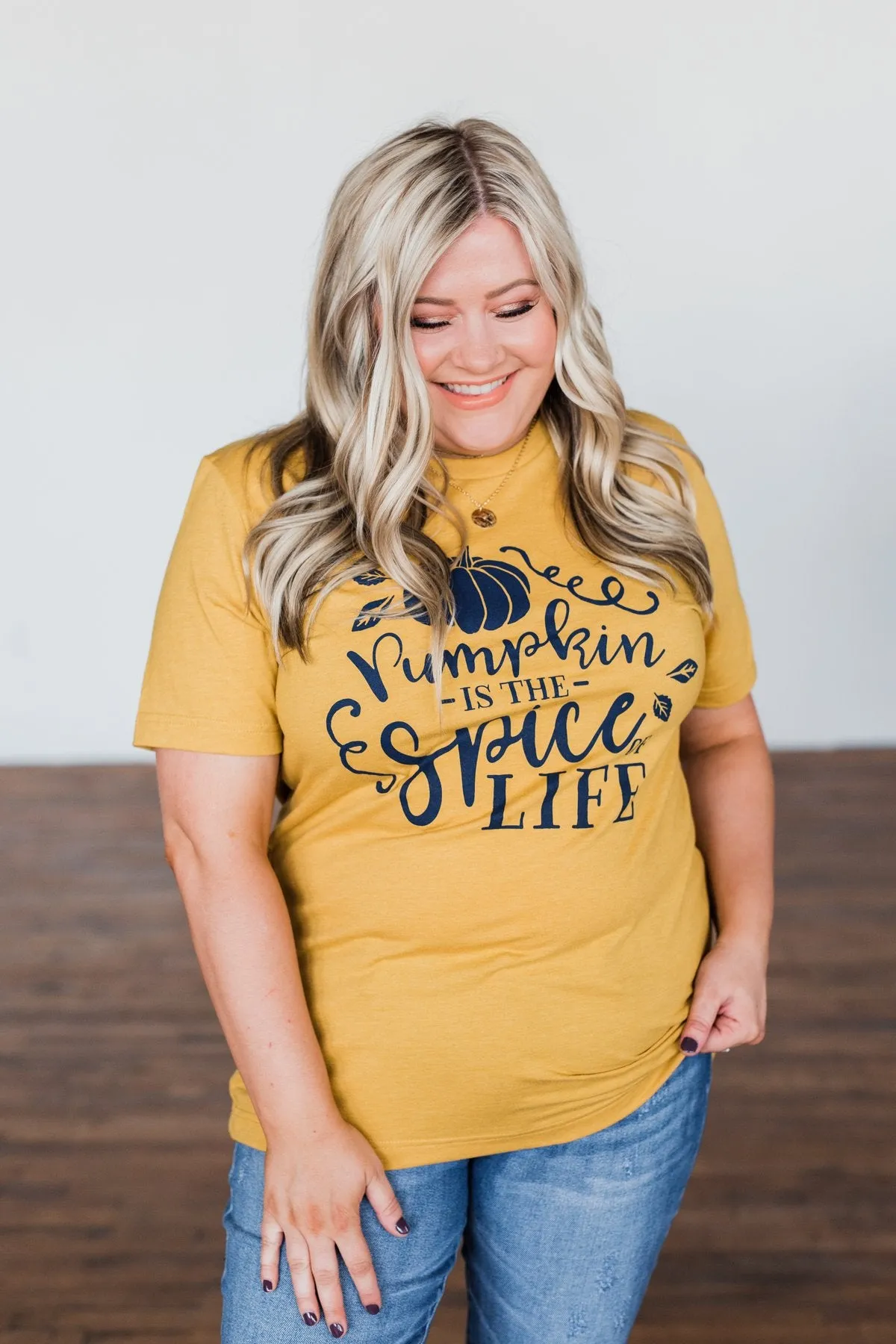 Pumpkin Is The Spice Of Life Graphic Tee- Mustard