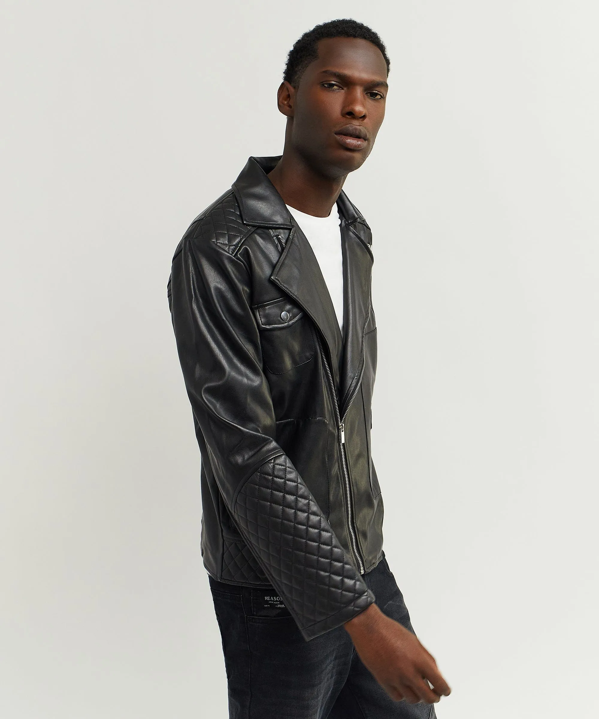 Real Solid Moto Jacket - Black